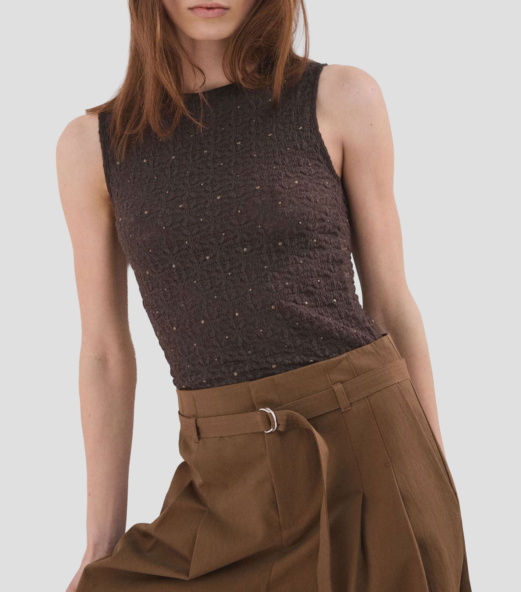 Blusa fantasía sin mangas Mujer