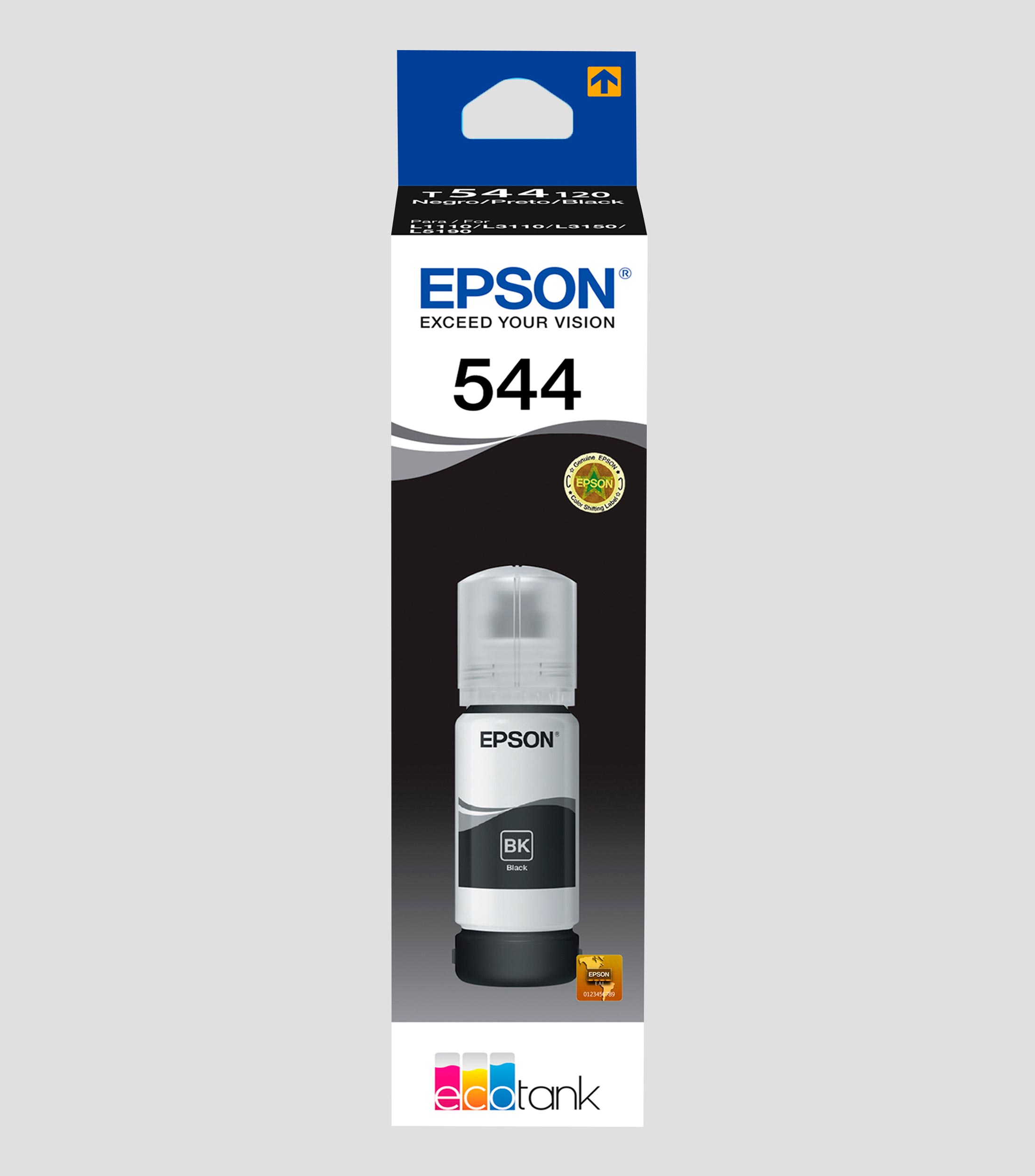 Botella de Tinta 544 Negra, 65 ml