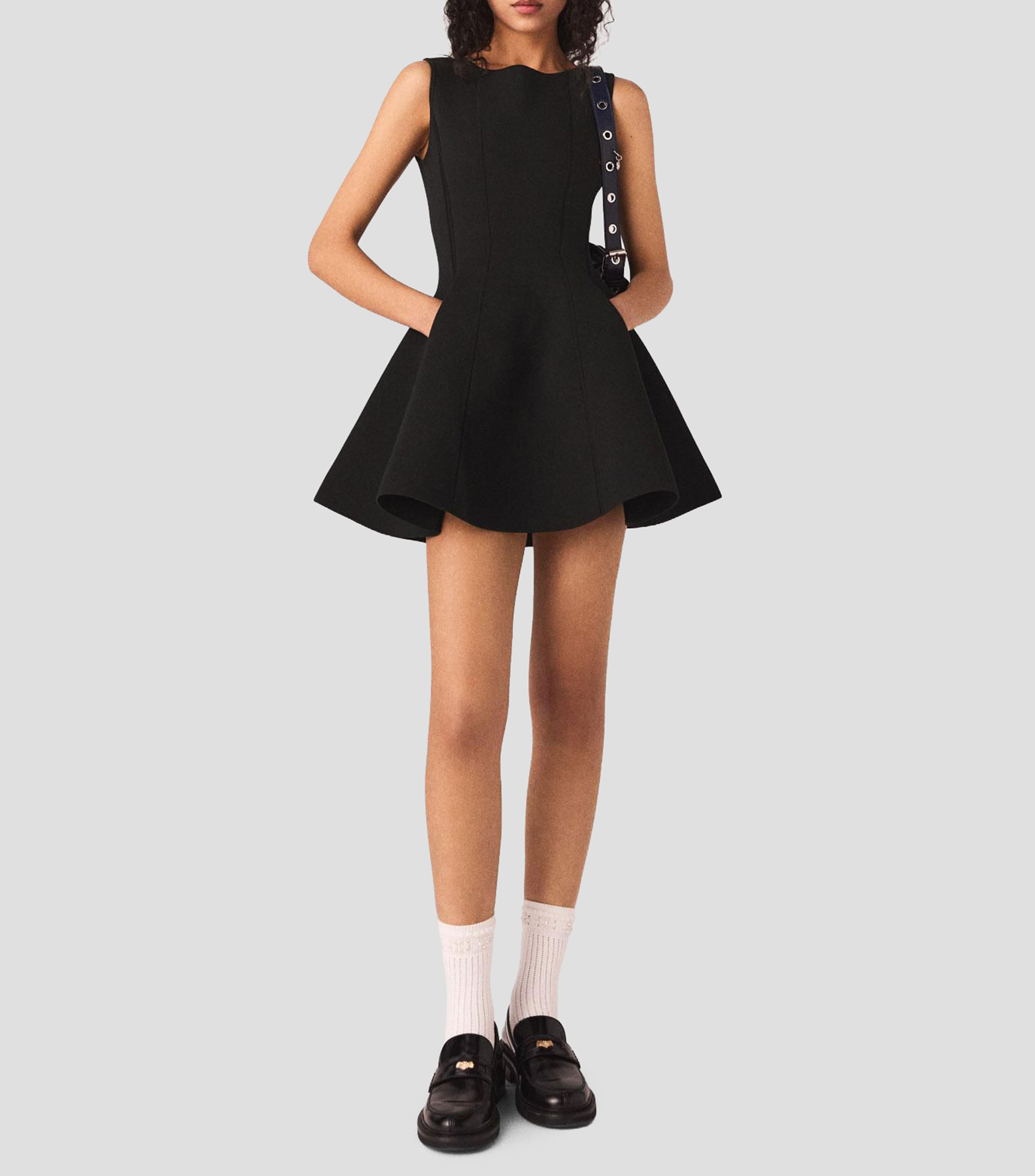 Vestido mini de diseño sólido Mujer