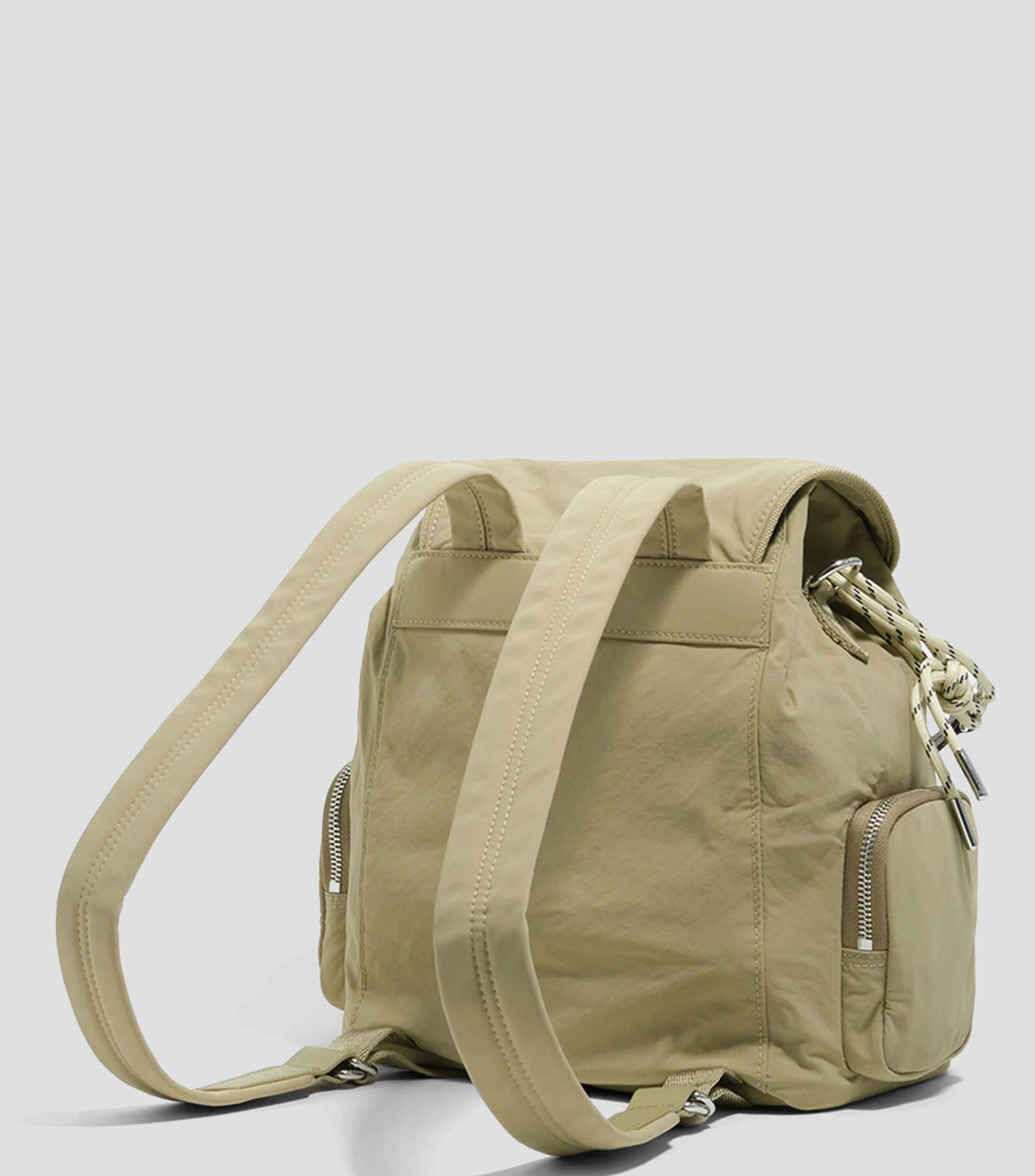 Mochila pocket nylon caqui claro Mujer