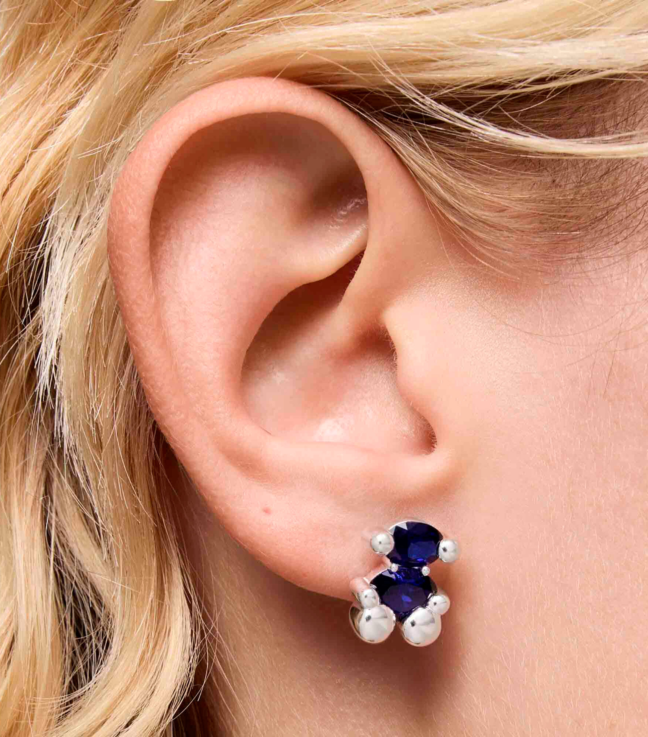 Aretes con Zafiro Mujer