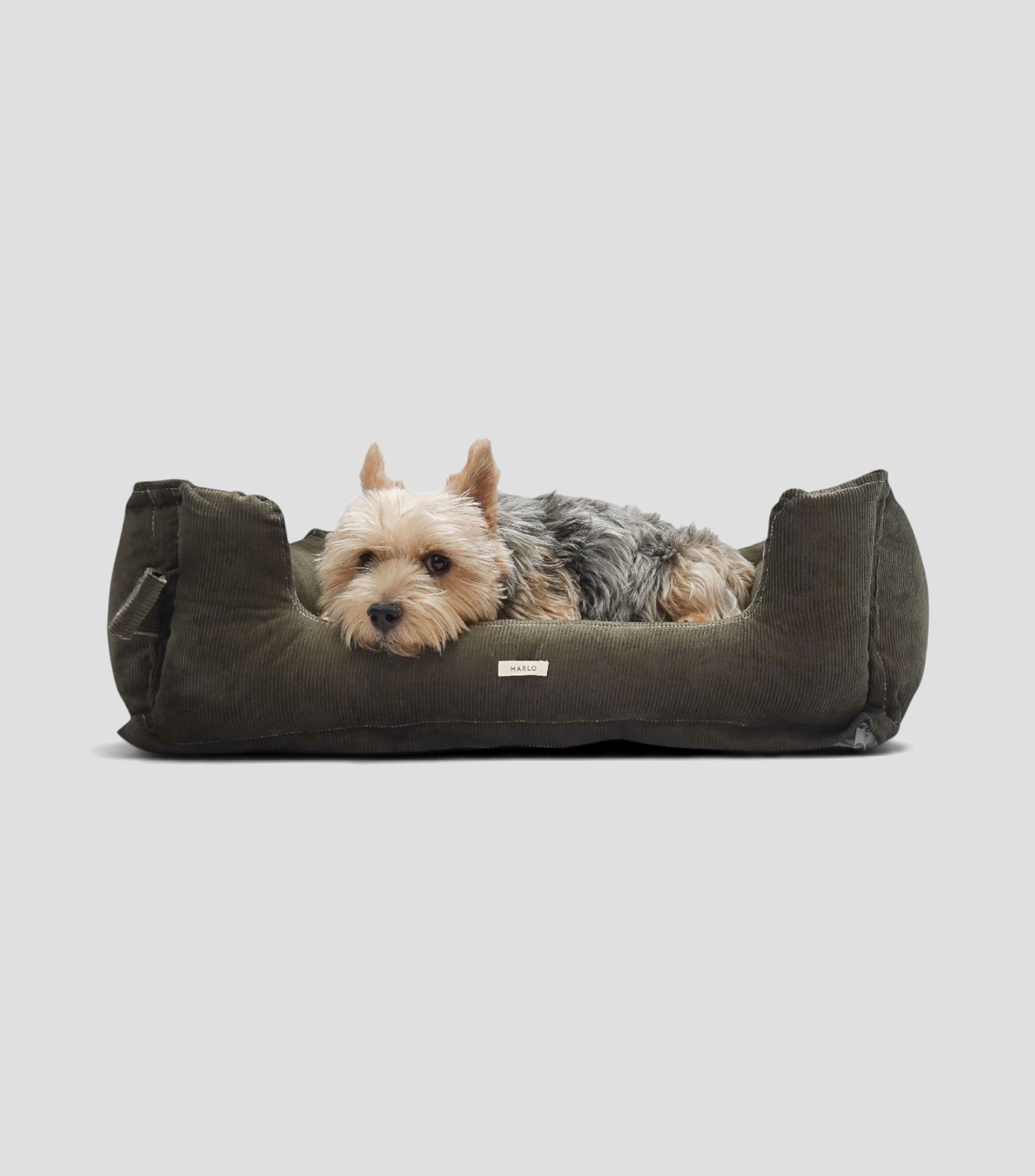 Cama para perro Pana Verde Olivo Chica