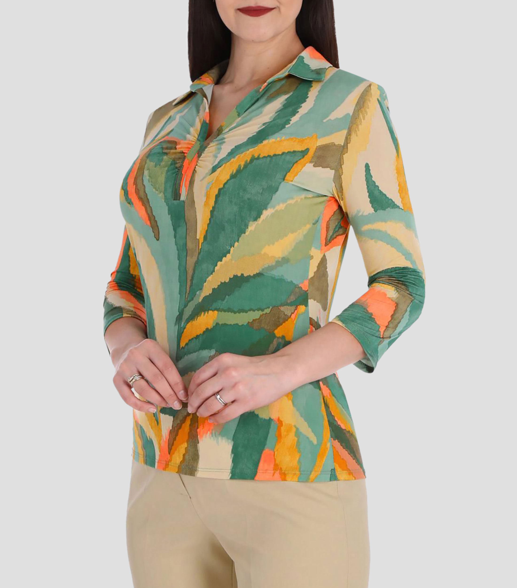 Blusa Estampada manga 3/4 Mujer
