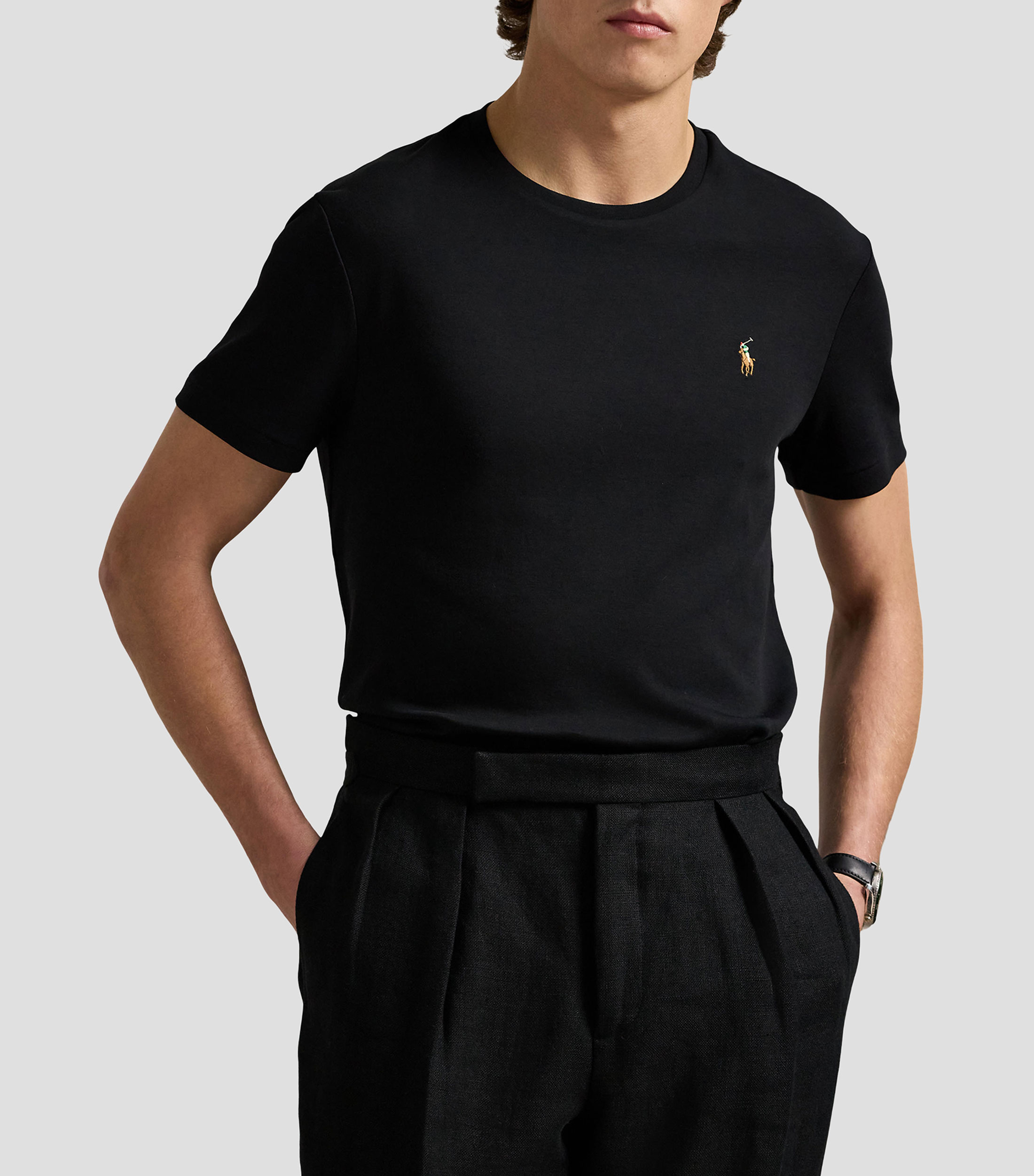 Playera cuello redondo manga corta lisa Hombre