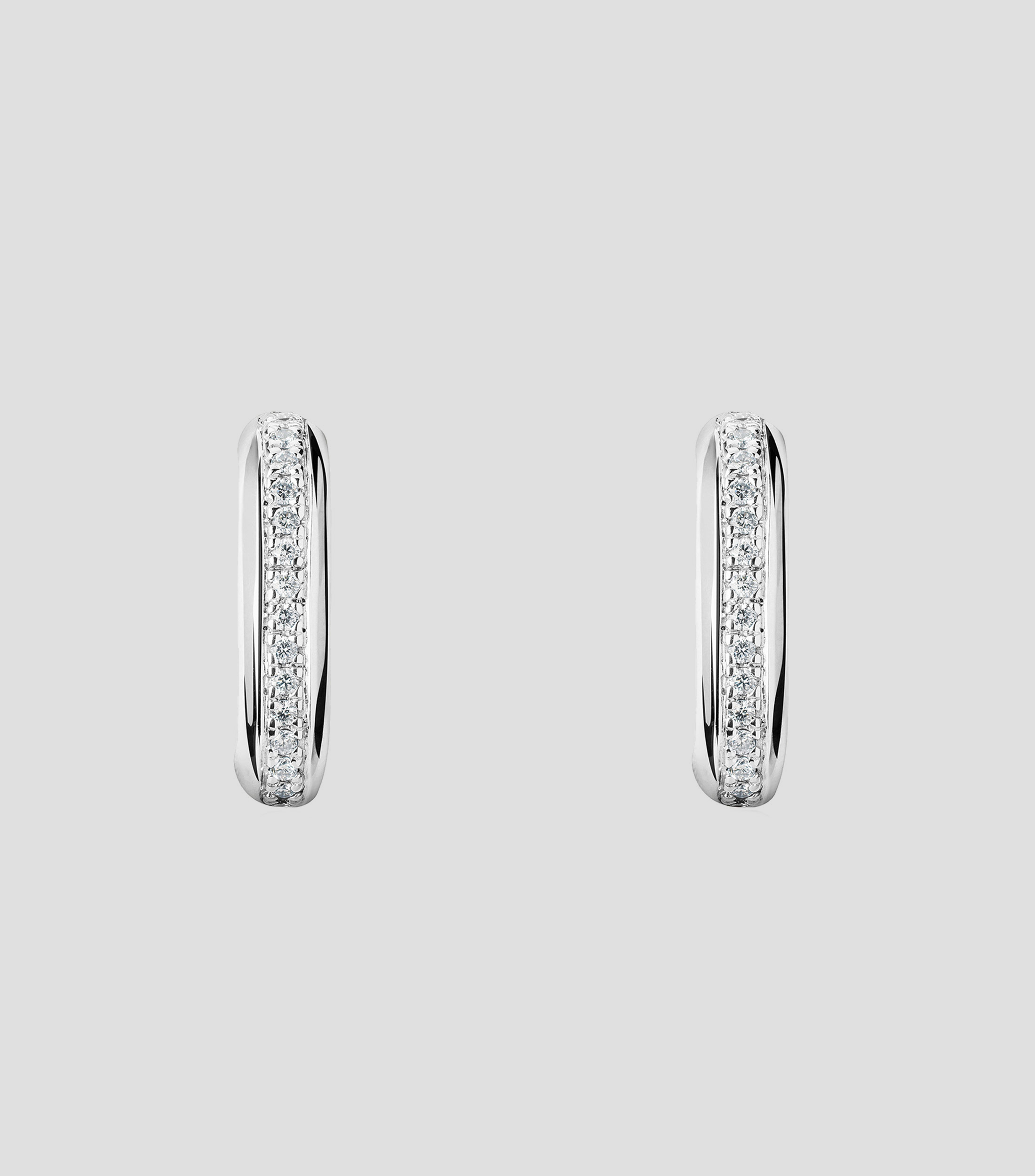 Aretes en plata con diamantes Mujer