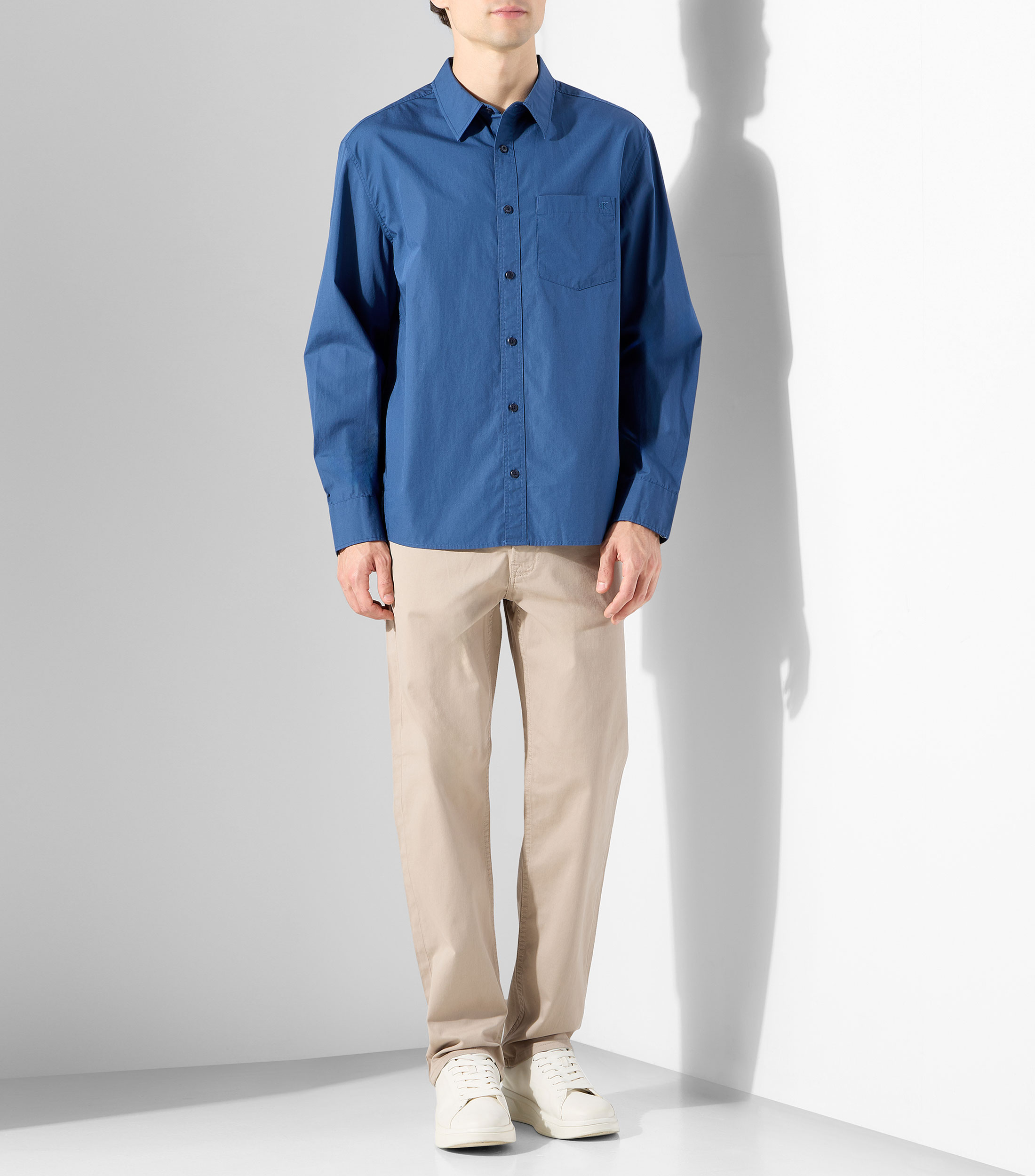 Camisa lisa manga larga Hombre