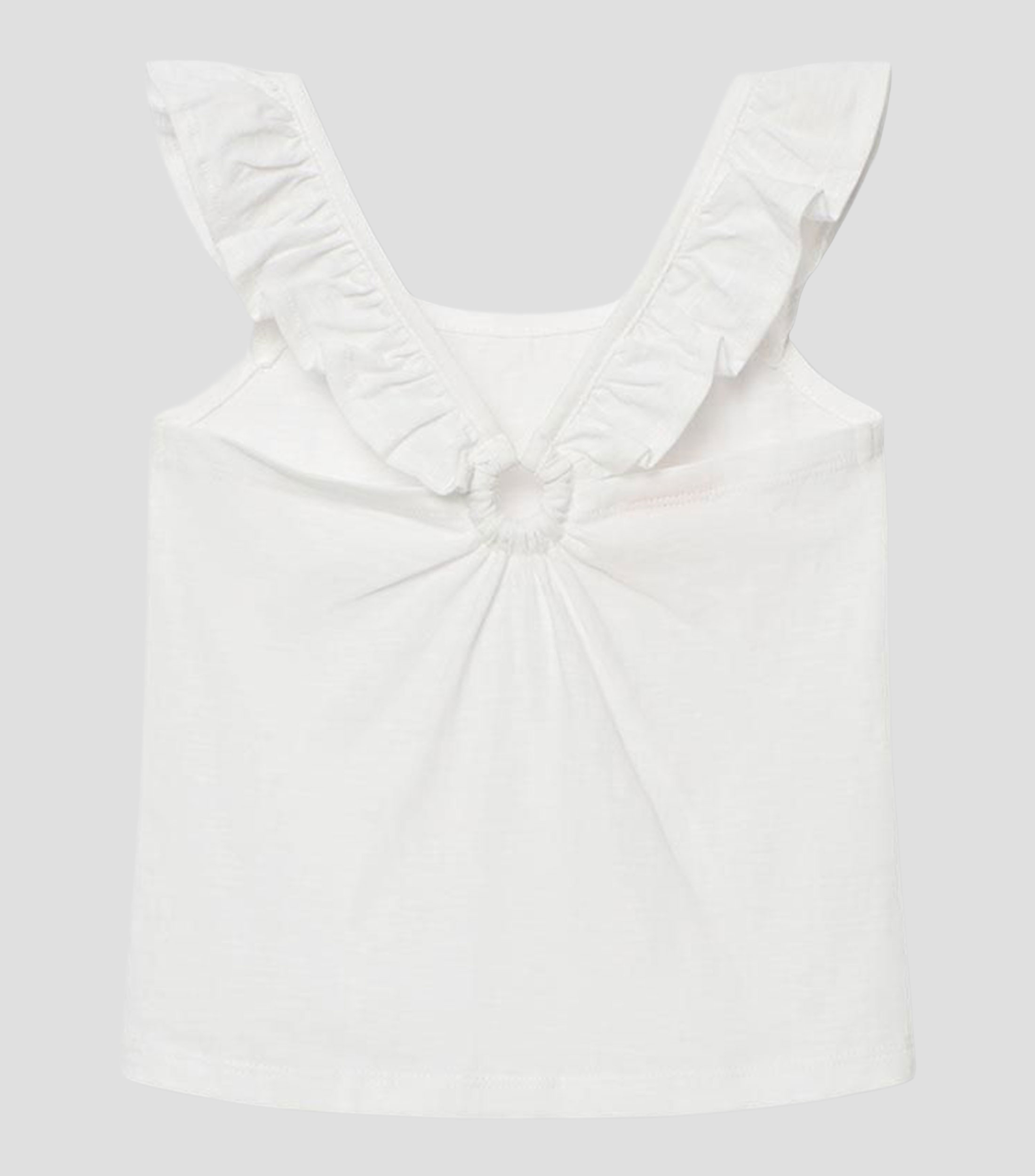 Playera cuello redondo sin mangas lisa Niña