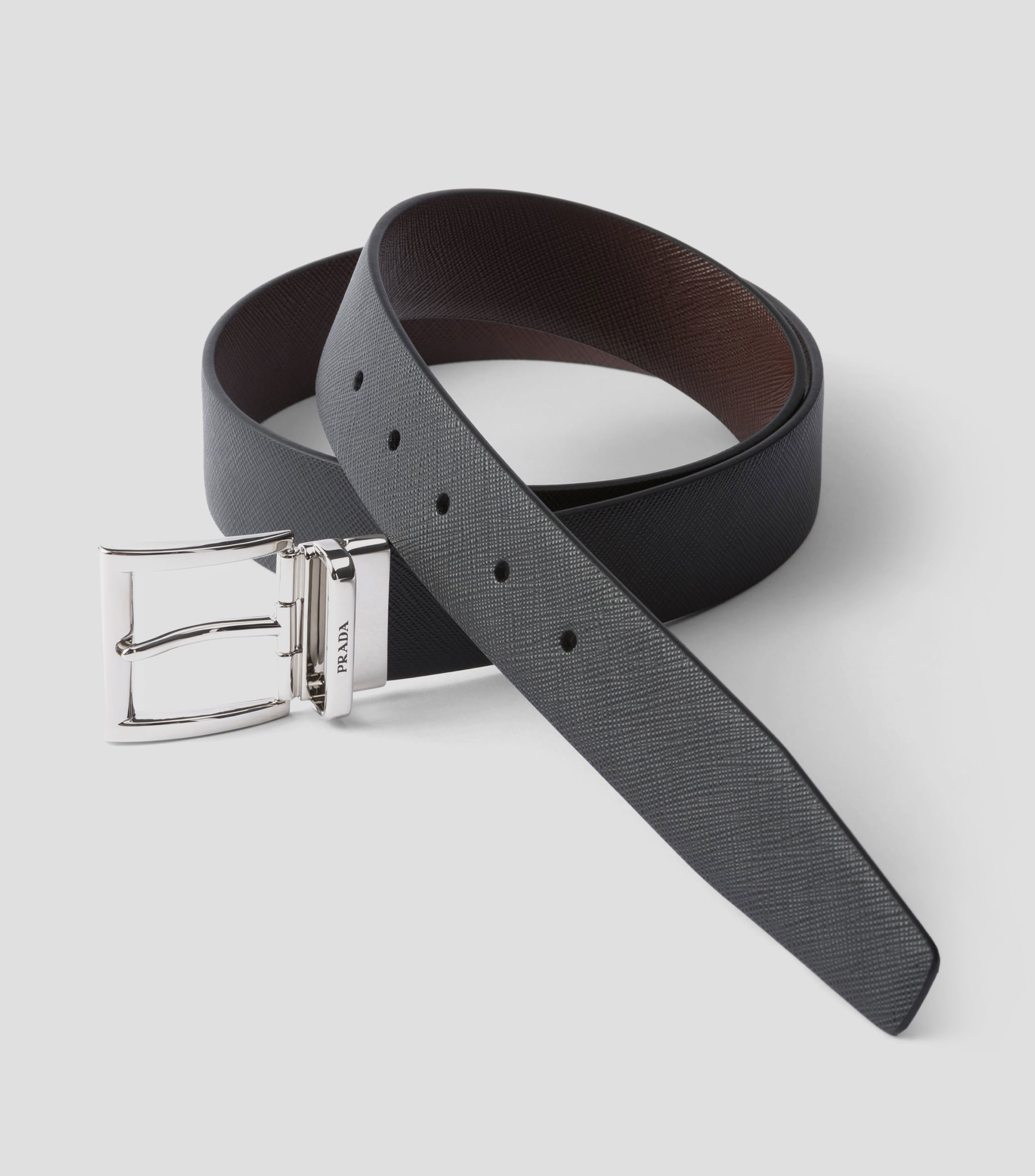 Cinturón reversible en piel casual Hombre