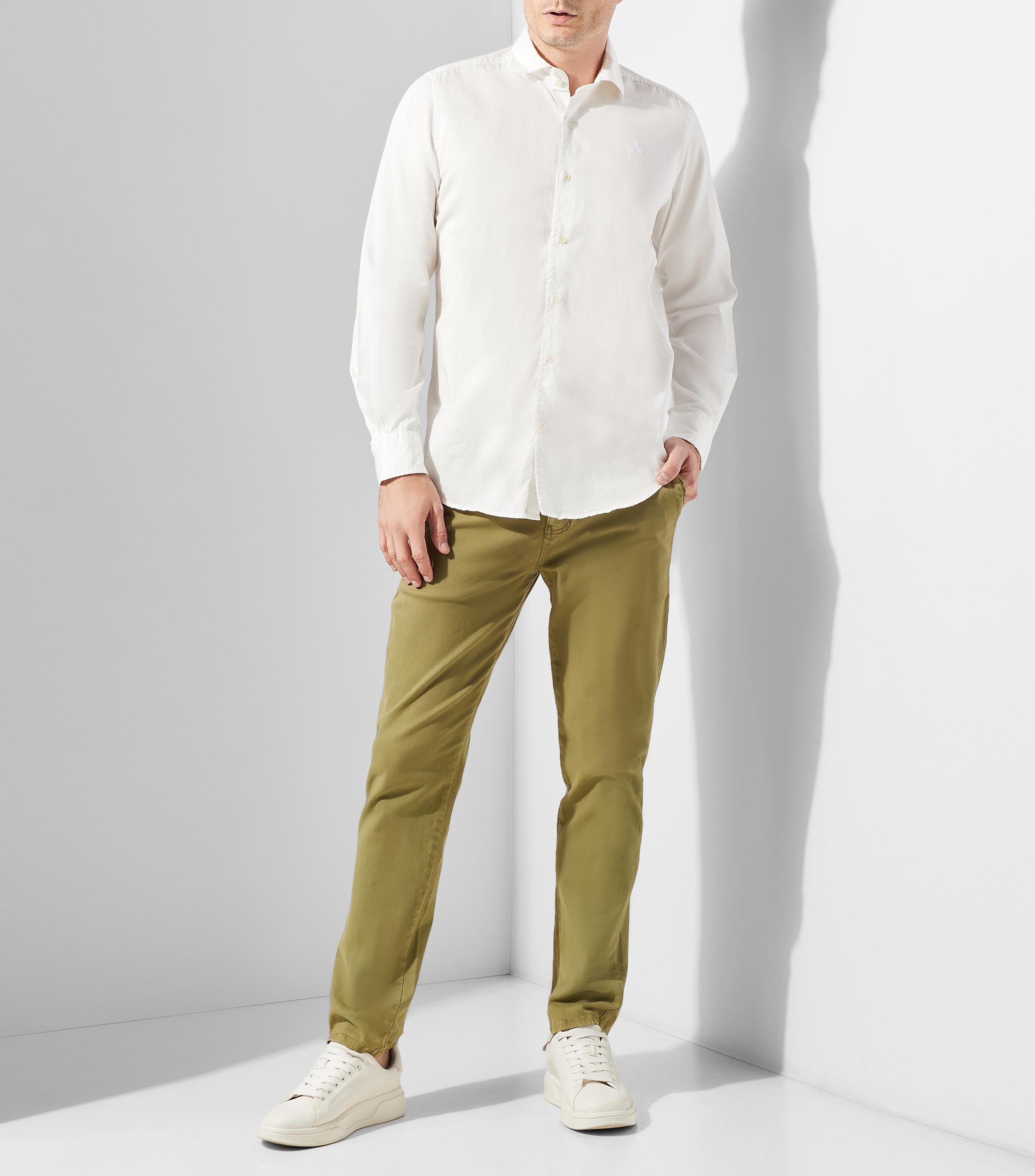 Camisa lisa manga larga Hombre