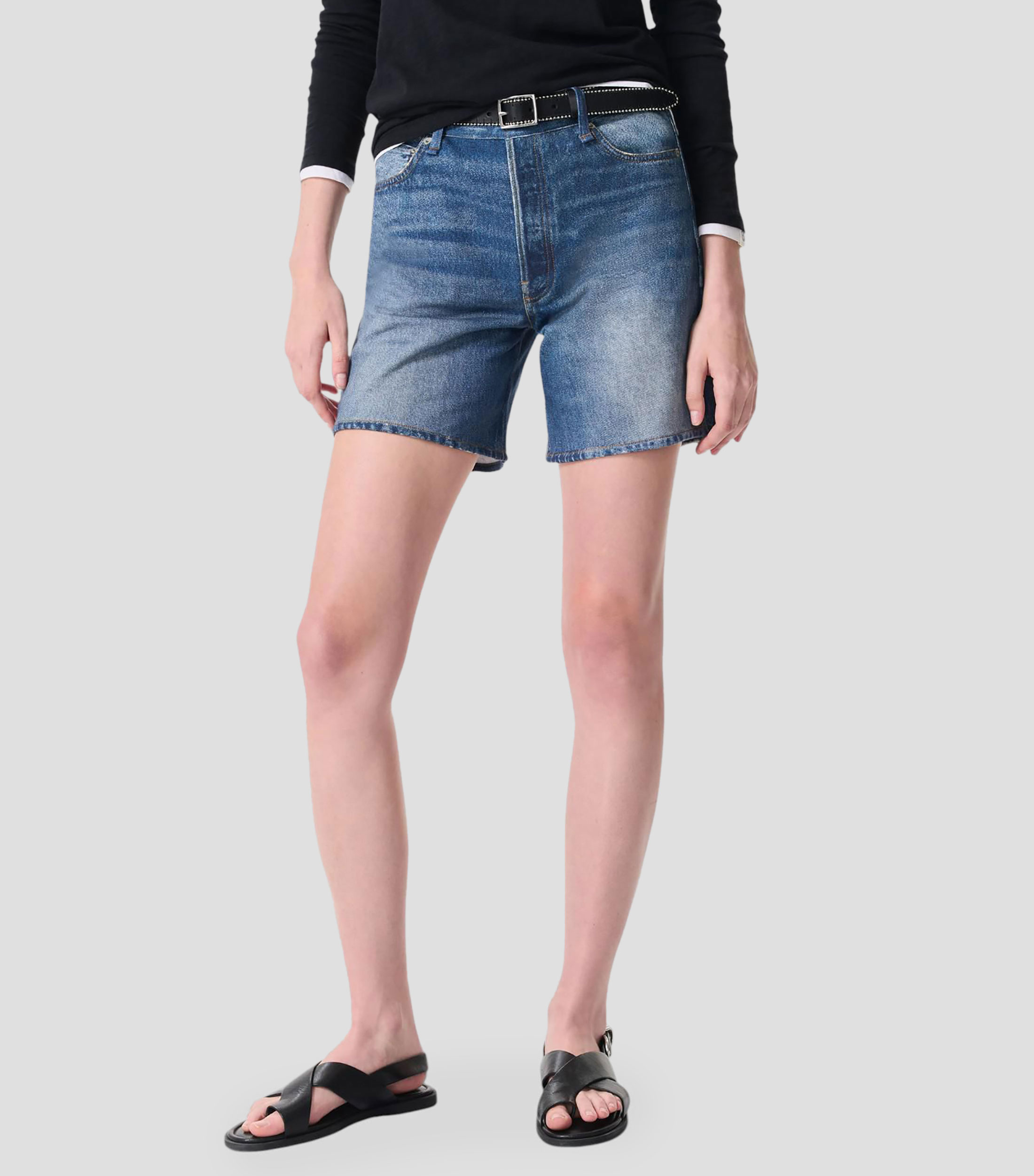 Short de mezclilla sólido Mujer