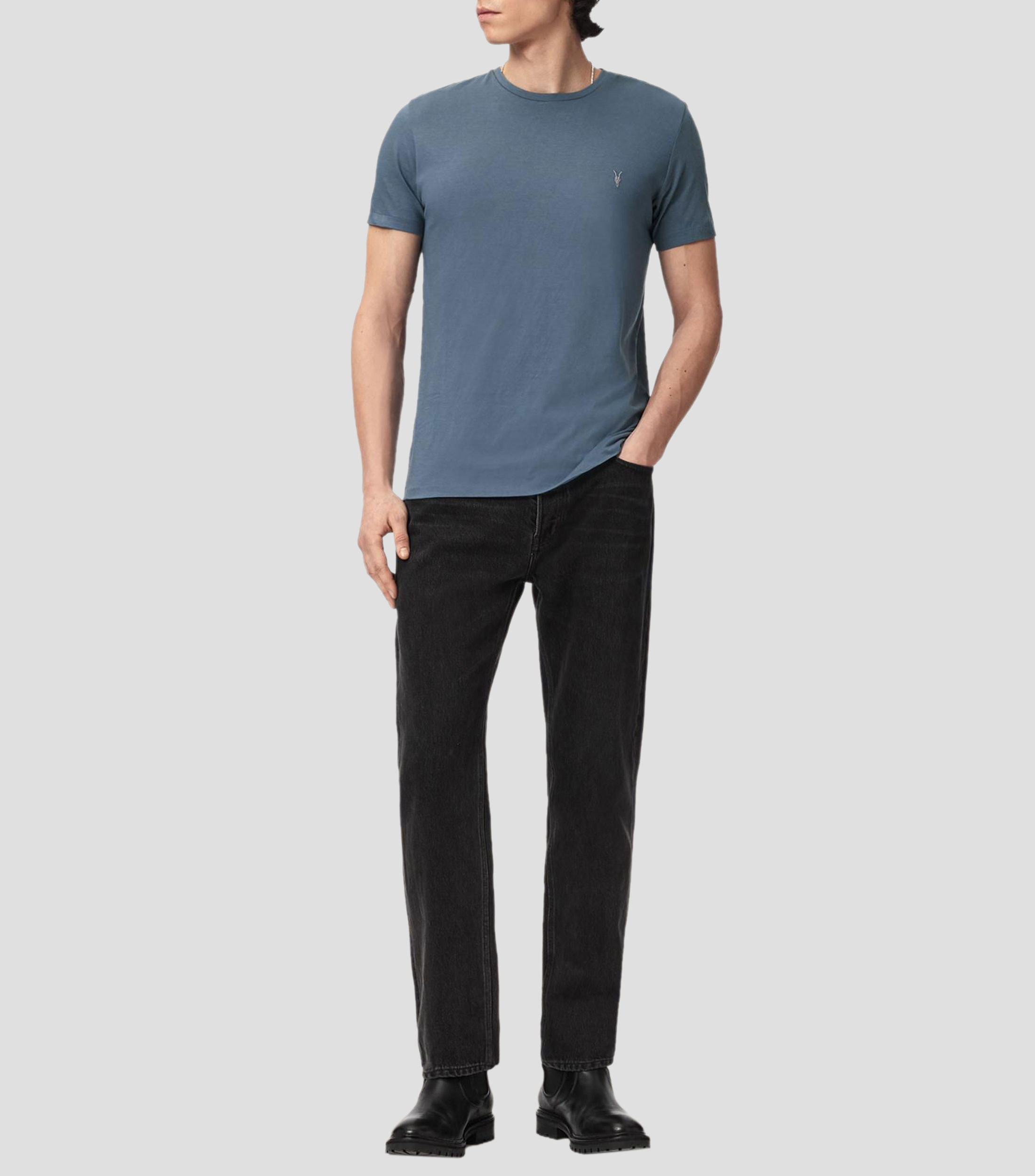 Playera cuello redondo manga corta lisa Hombre