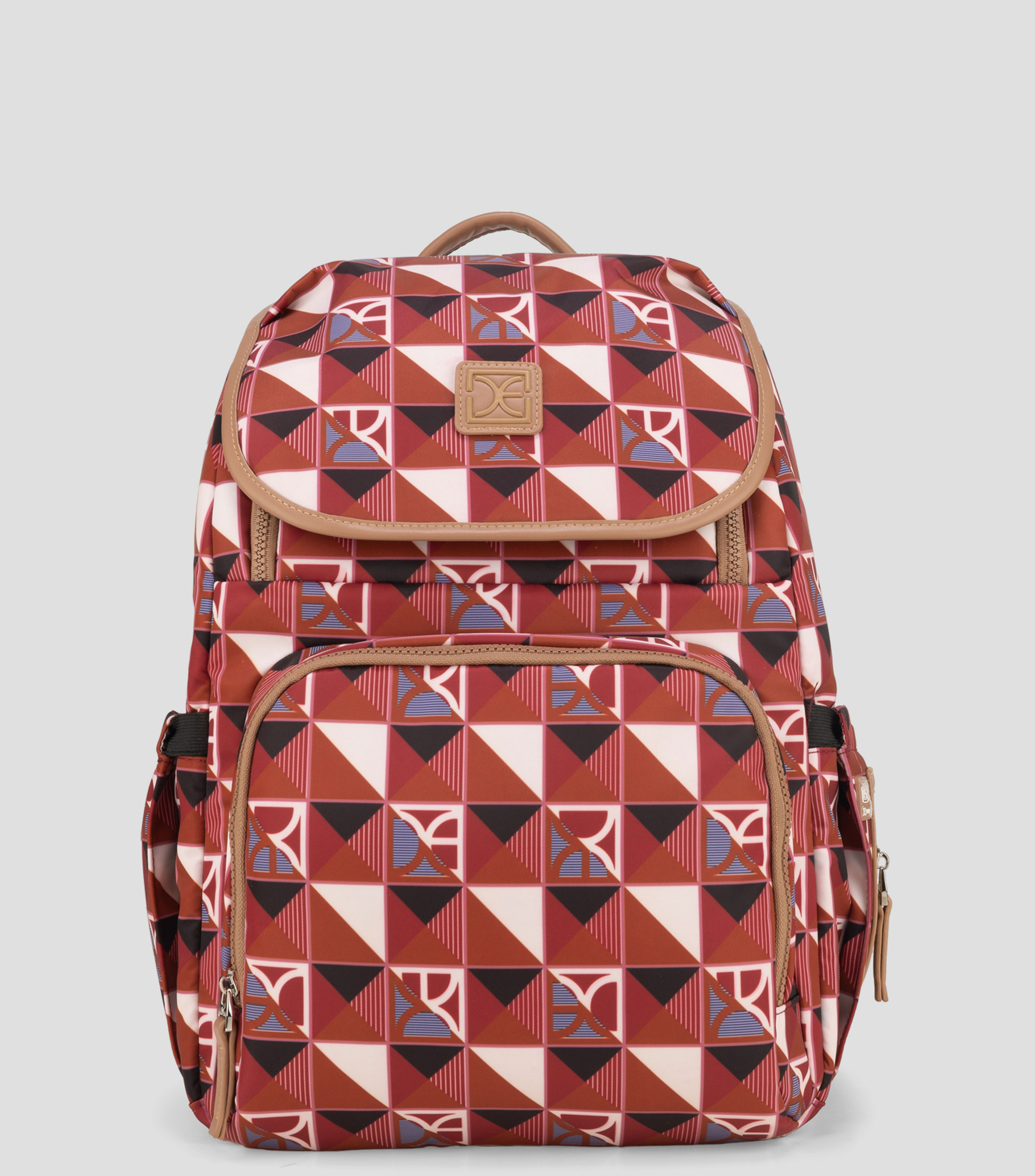 Pañalera backpack estampada con cambiador