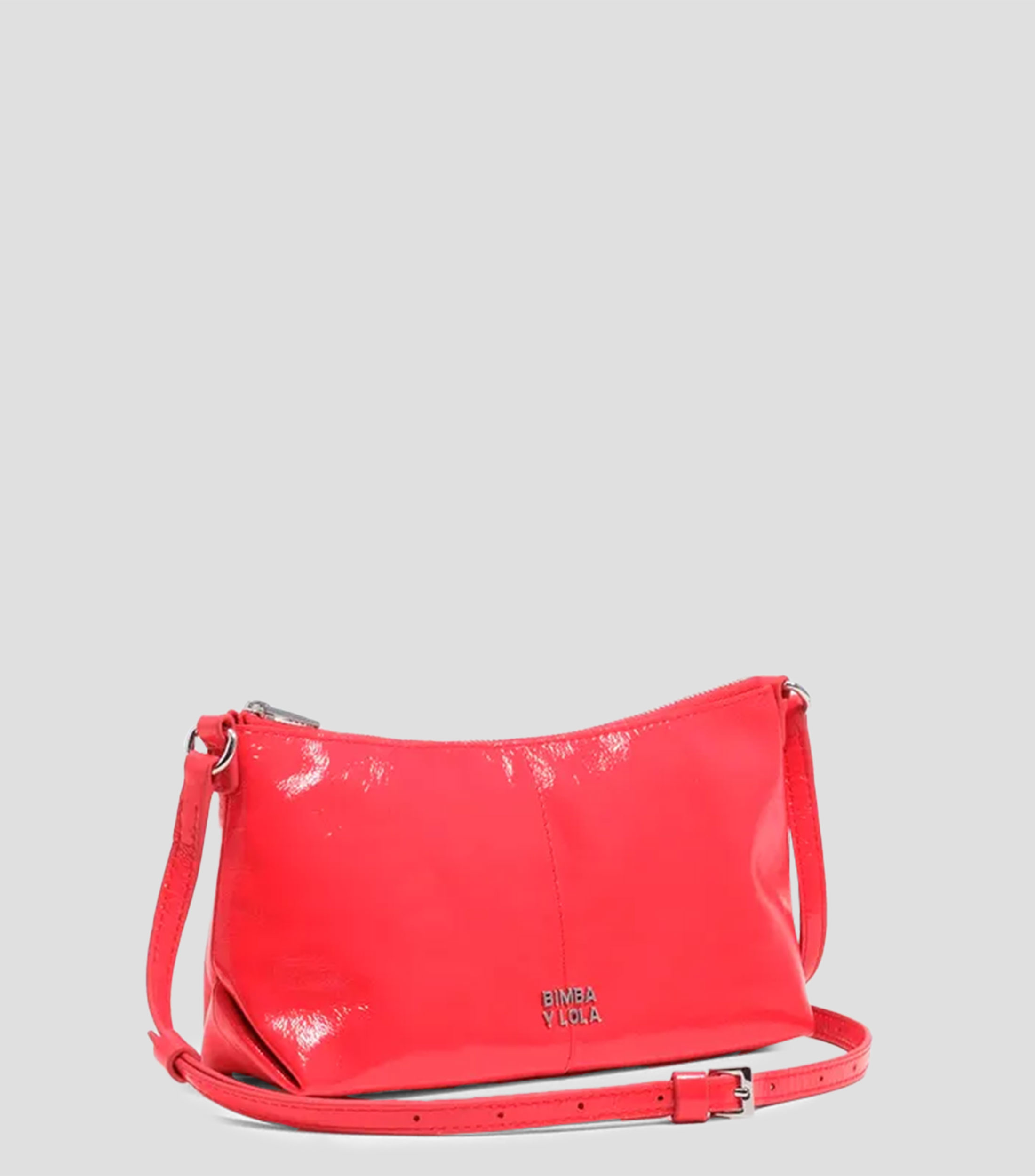 Bolsa mini crossbody de piel brillante Mujer