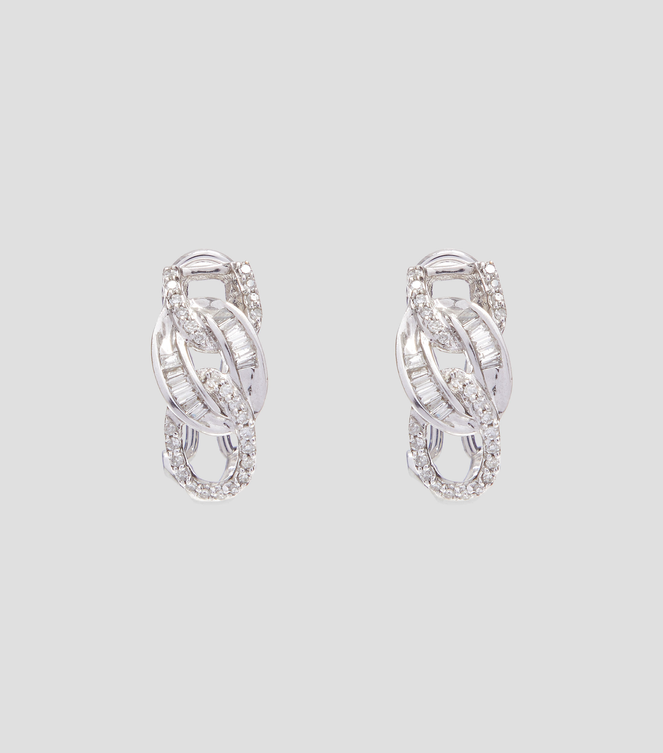 Aretes en oro blanco de 14 Kts Mujer