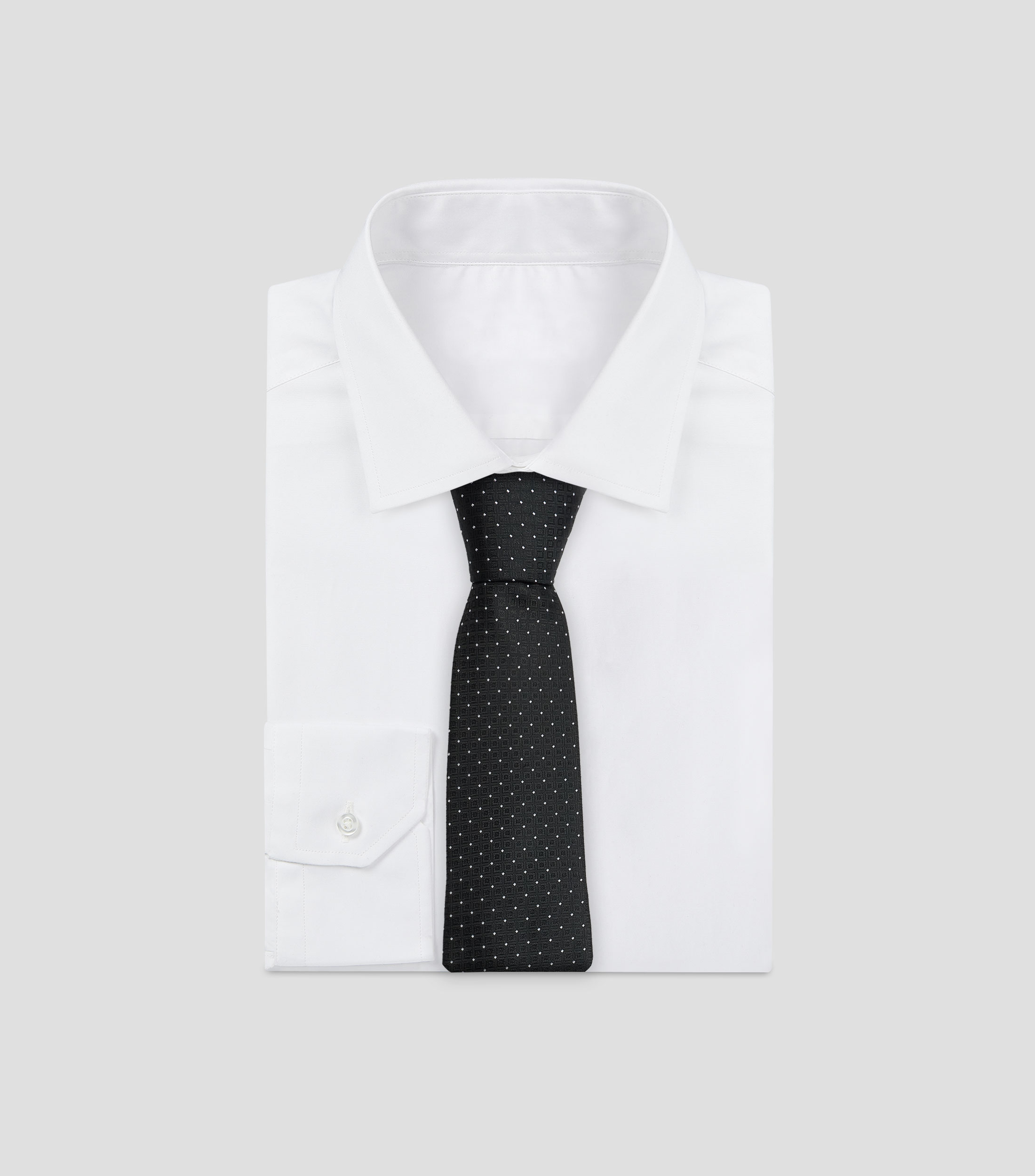 Corbata ancha con estampado de puntos