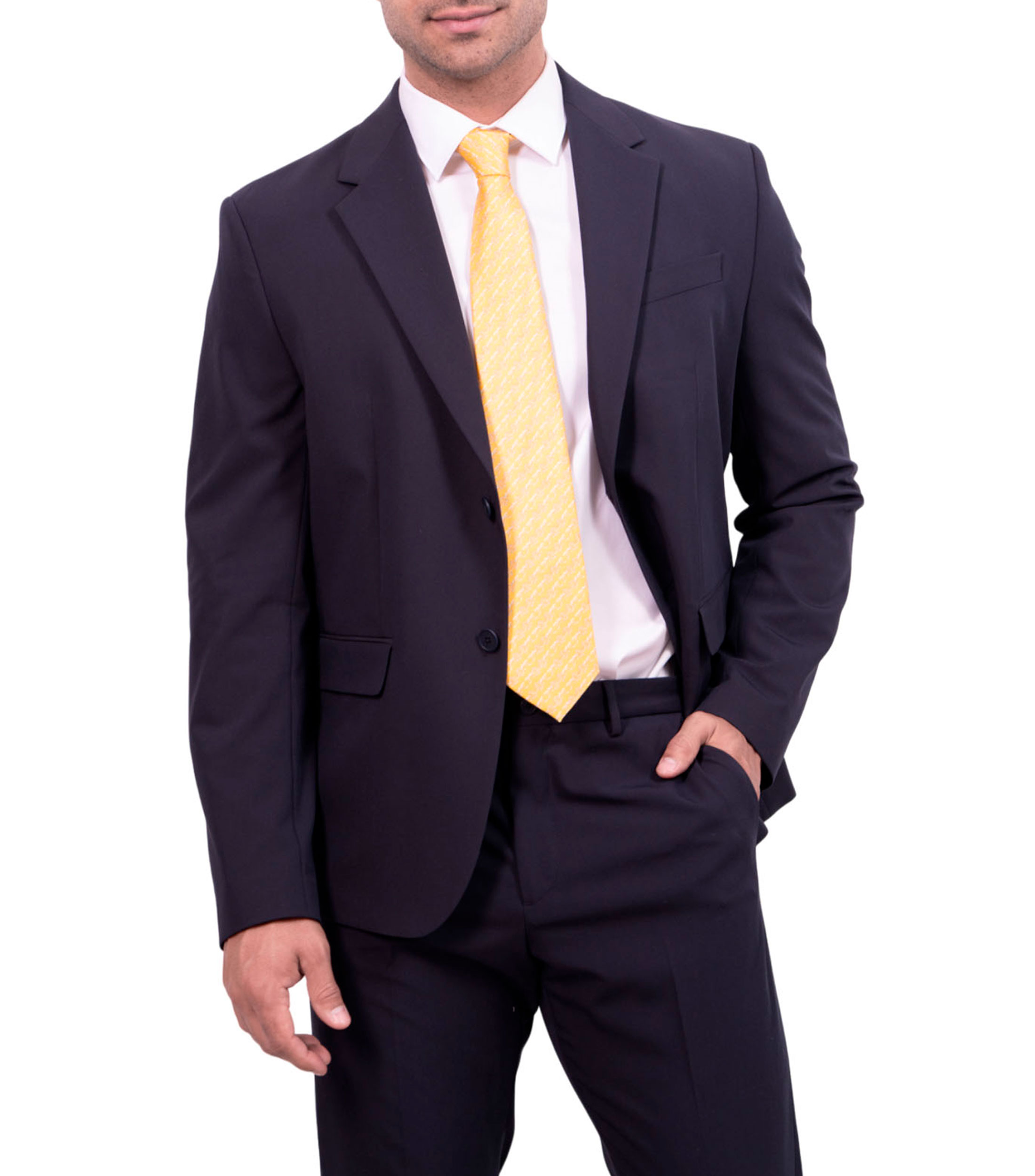 Corbata ancha en seda amarilla estampada Quetzalcóatl
