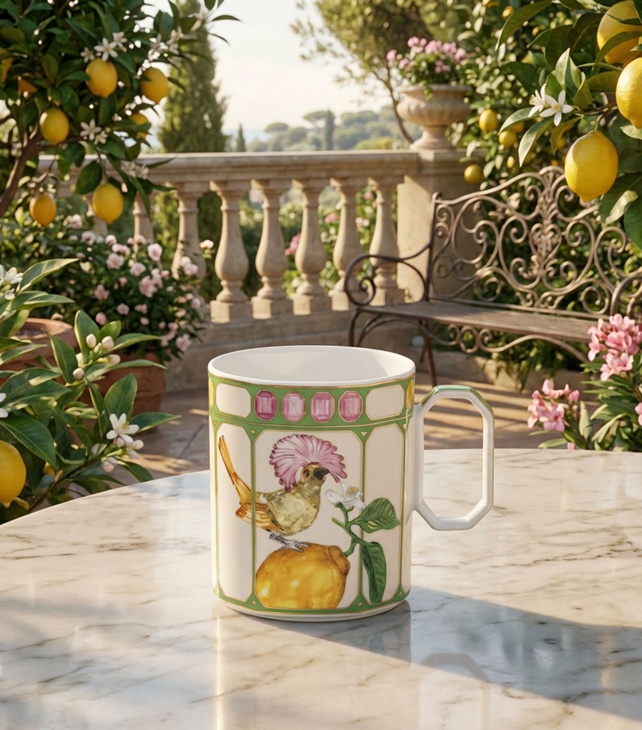 Taza Swarovski IDYLLIA floral