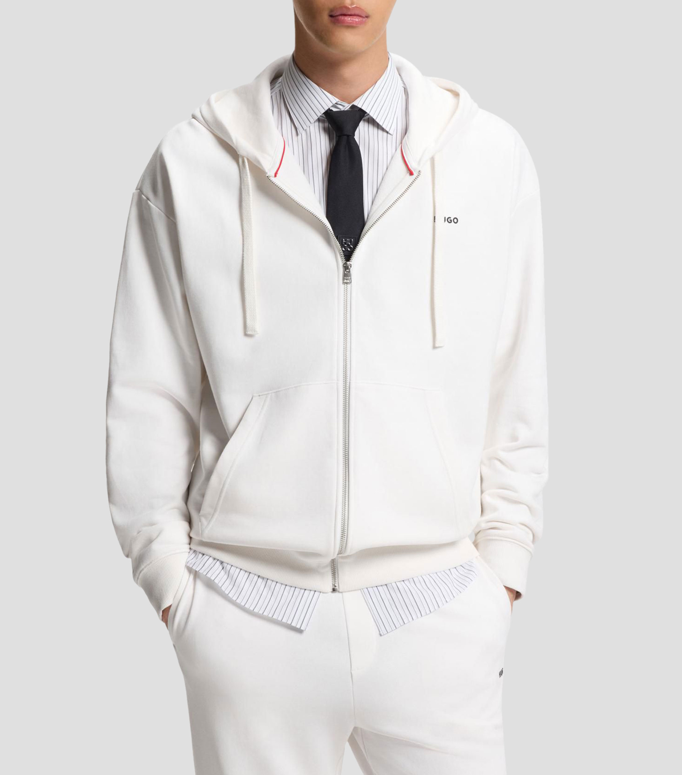 Sudadera con capucha relaxed de felpa de algodón con logo estampado Hombre