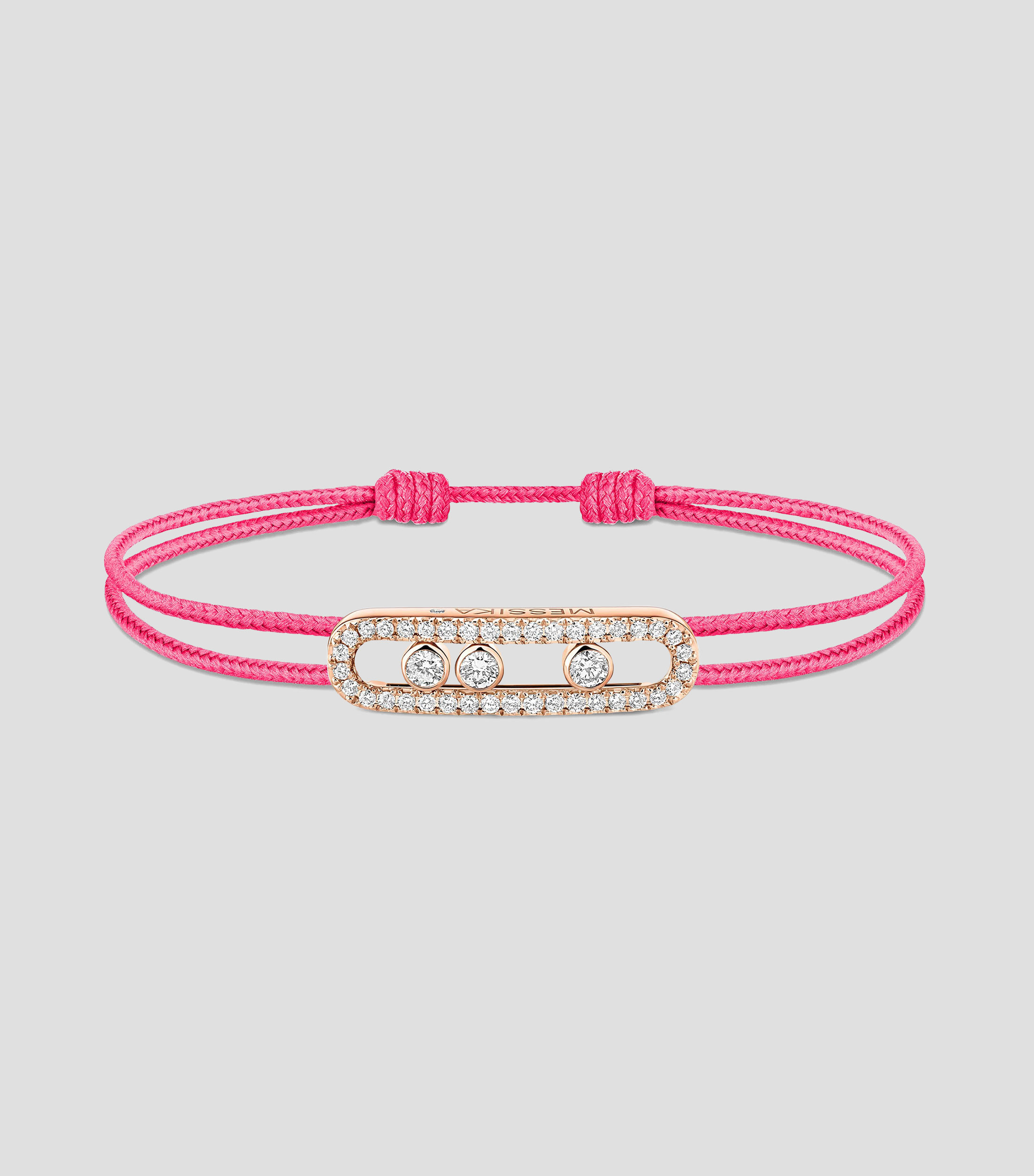 Pulsera rosa con dije en oro rosa de 18 kilates con diamantes Messika Care(s) Mujer