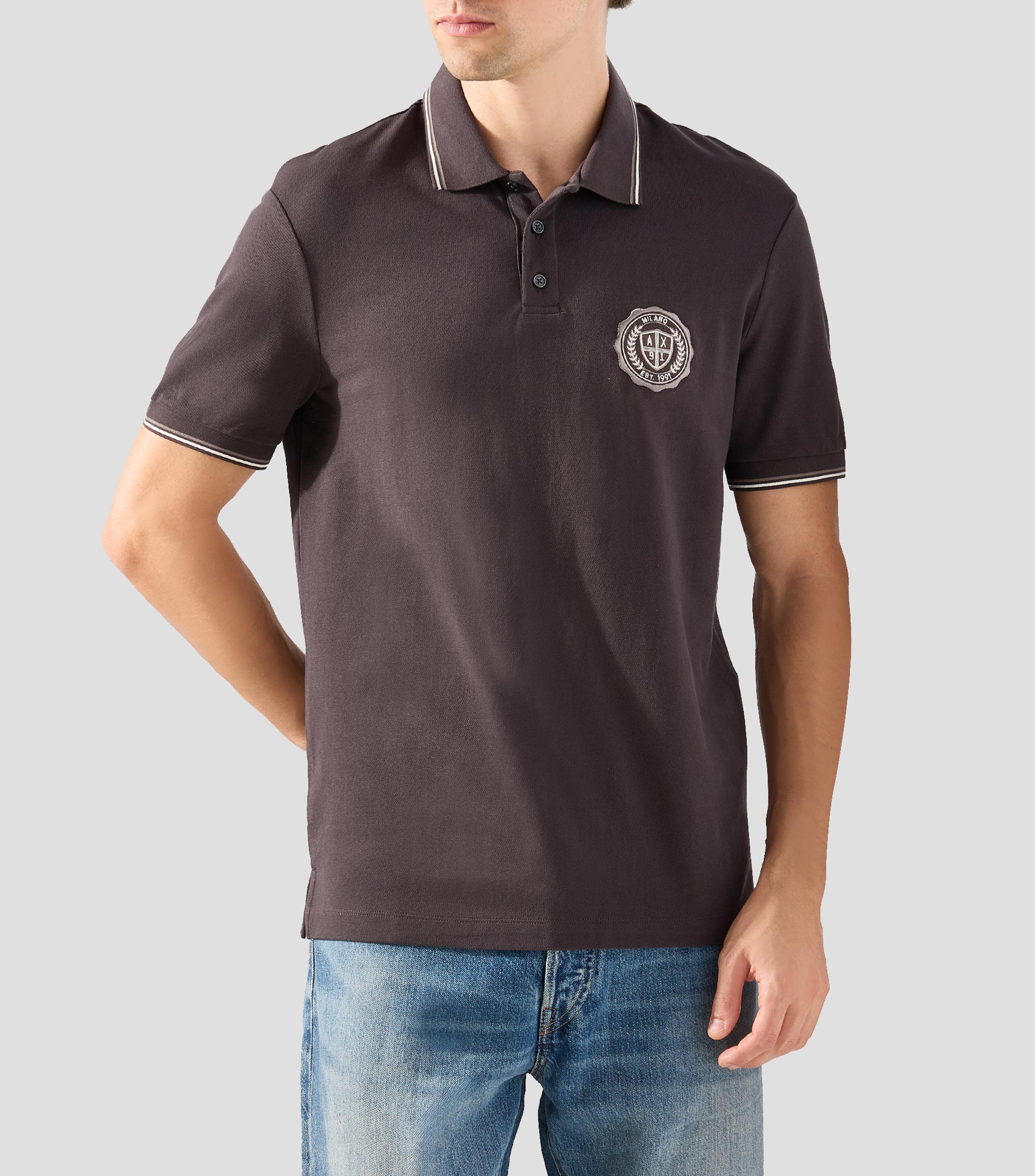 Playera tipo polo manga corta lisa Hombre