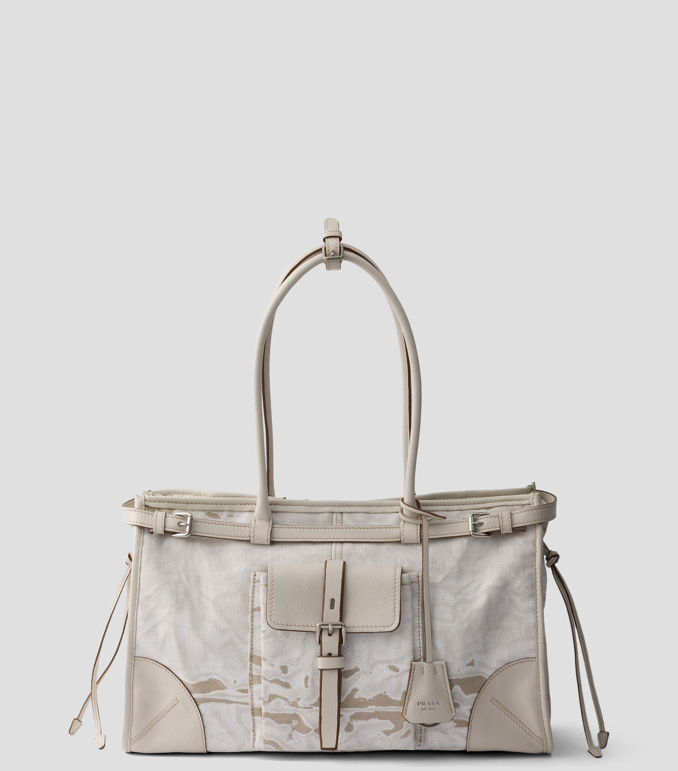 Bolsa Tote Blanca Bonnie con Detalles en Piel, Mujer