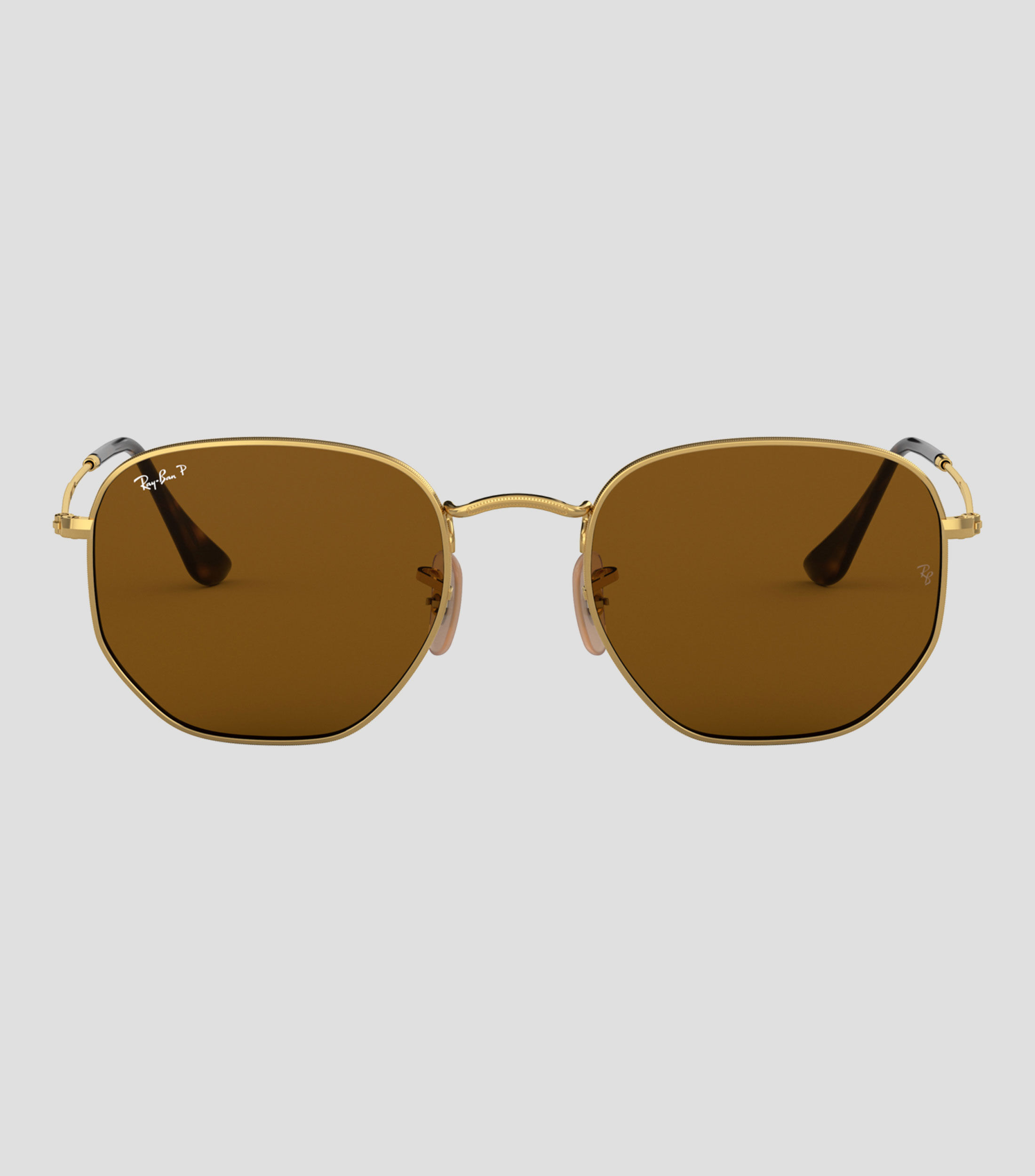 Lentes de sol hexagonales dorados Unisex