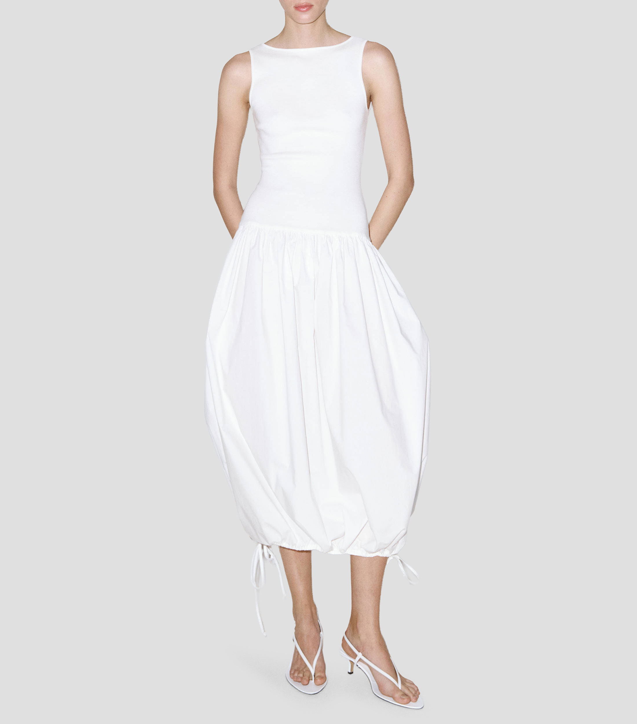 Vestido midi liso Mujer