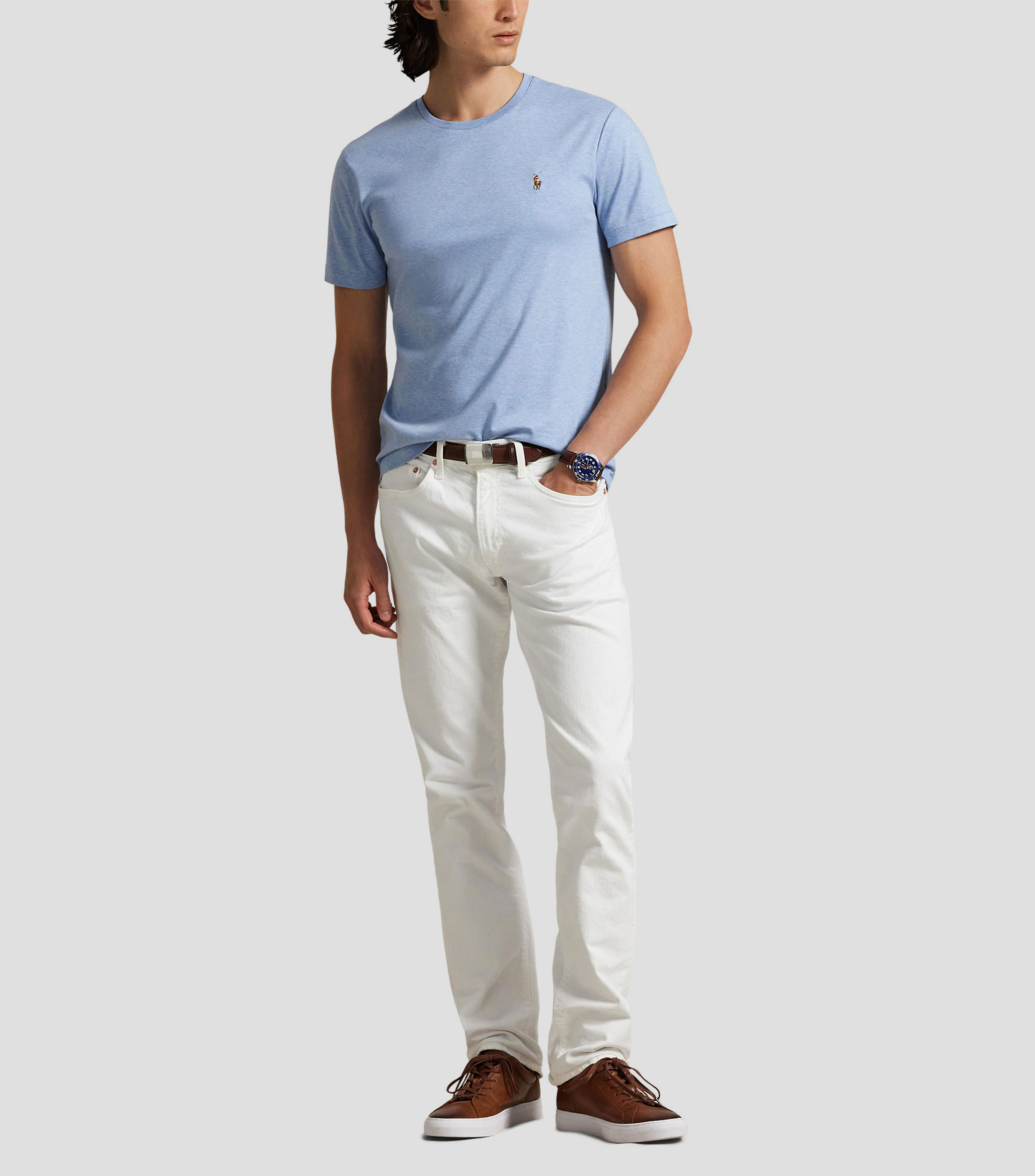 Playera cuello redondo manga corta lisa Hombre