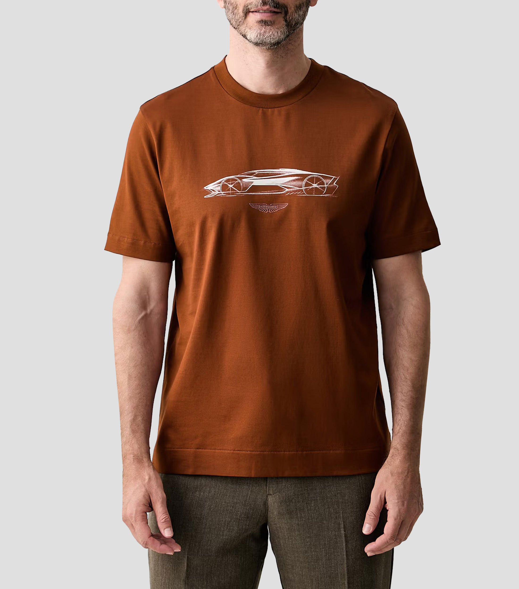 Playera cuello redondo manga corta estampada Hombre