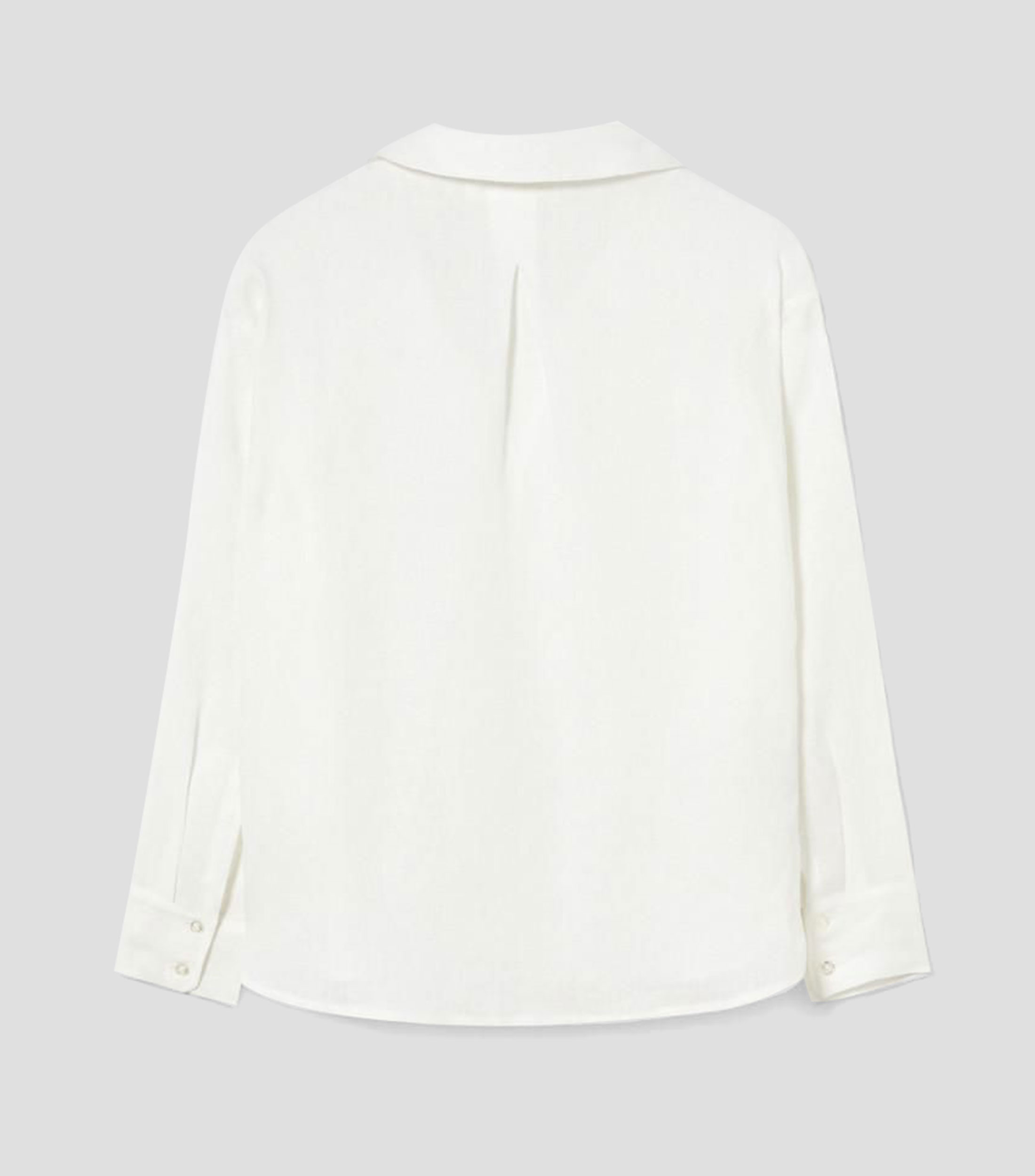 Camisa liso en lino manga larga Mujer