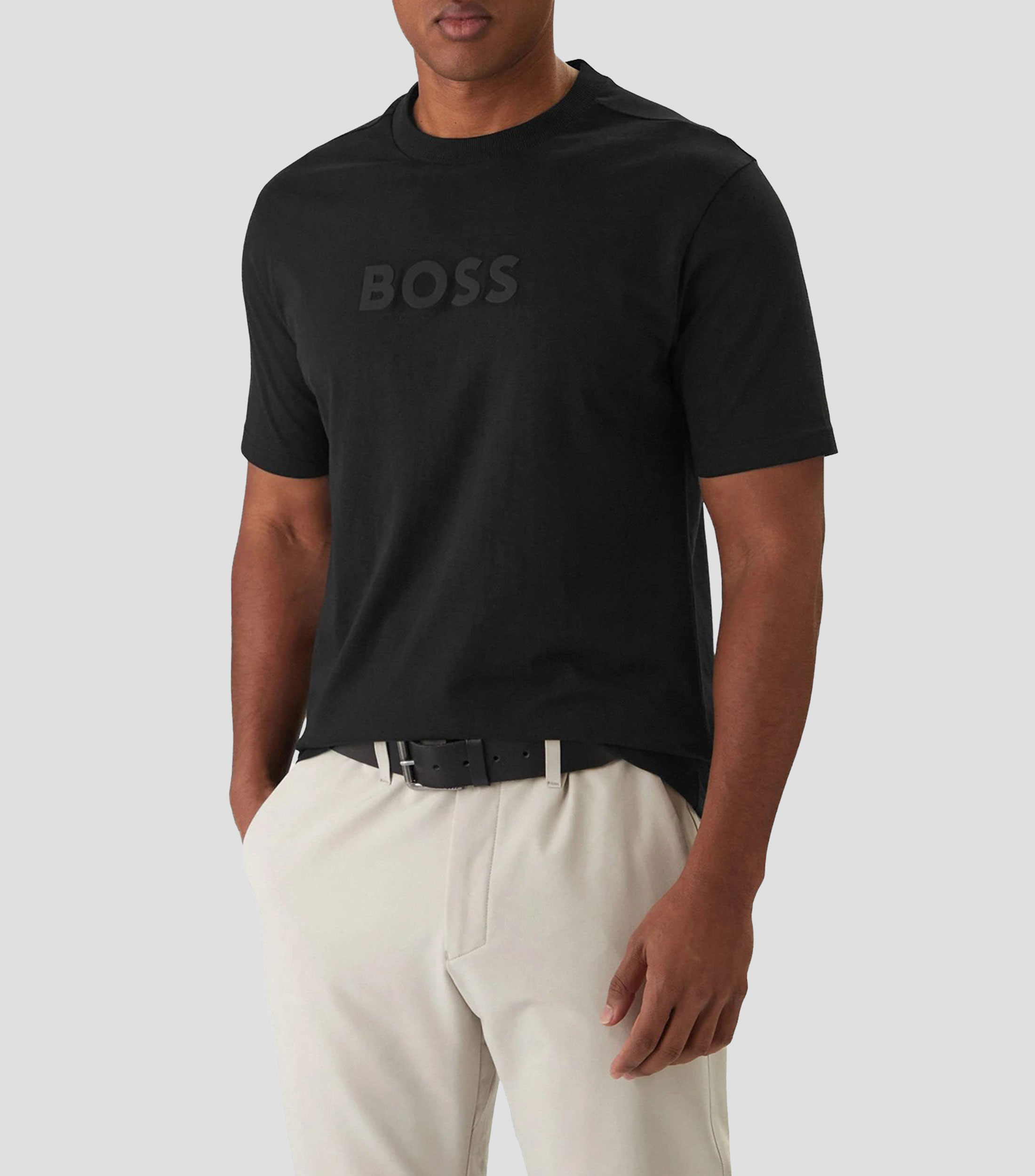 Playera cuello redondo manga corta estampada Hombre