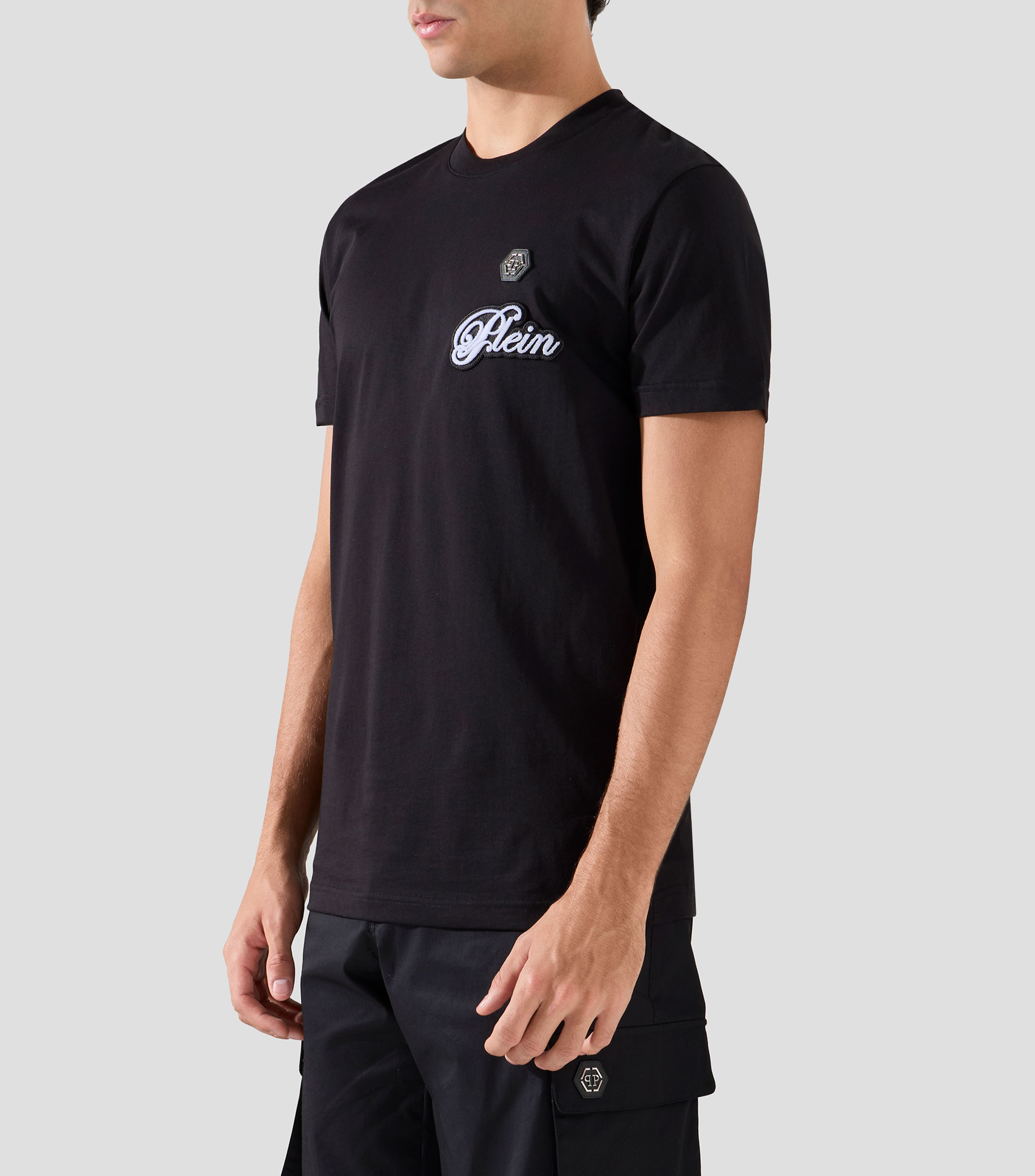 Playera de cuello redondo con manga corta estampada Hombre