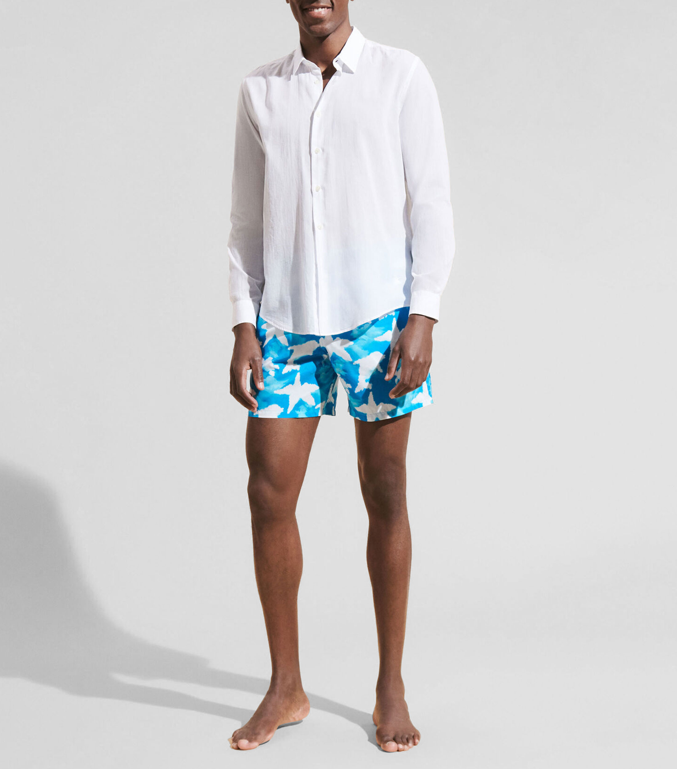 Camisa lisa manga larga Hombre
