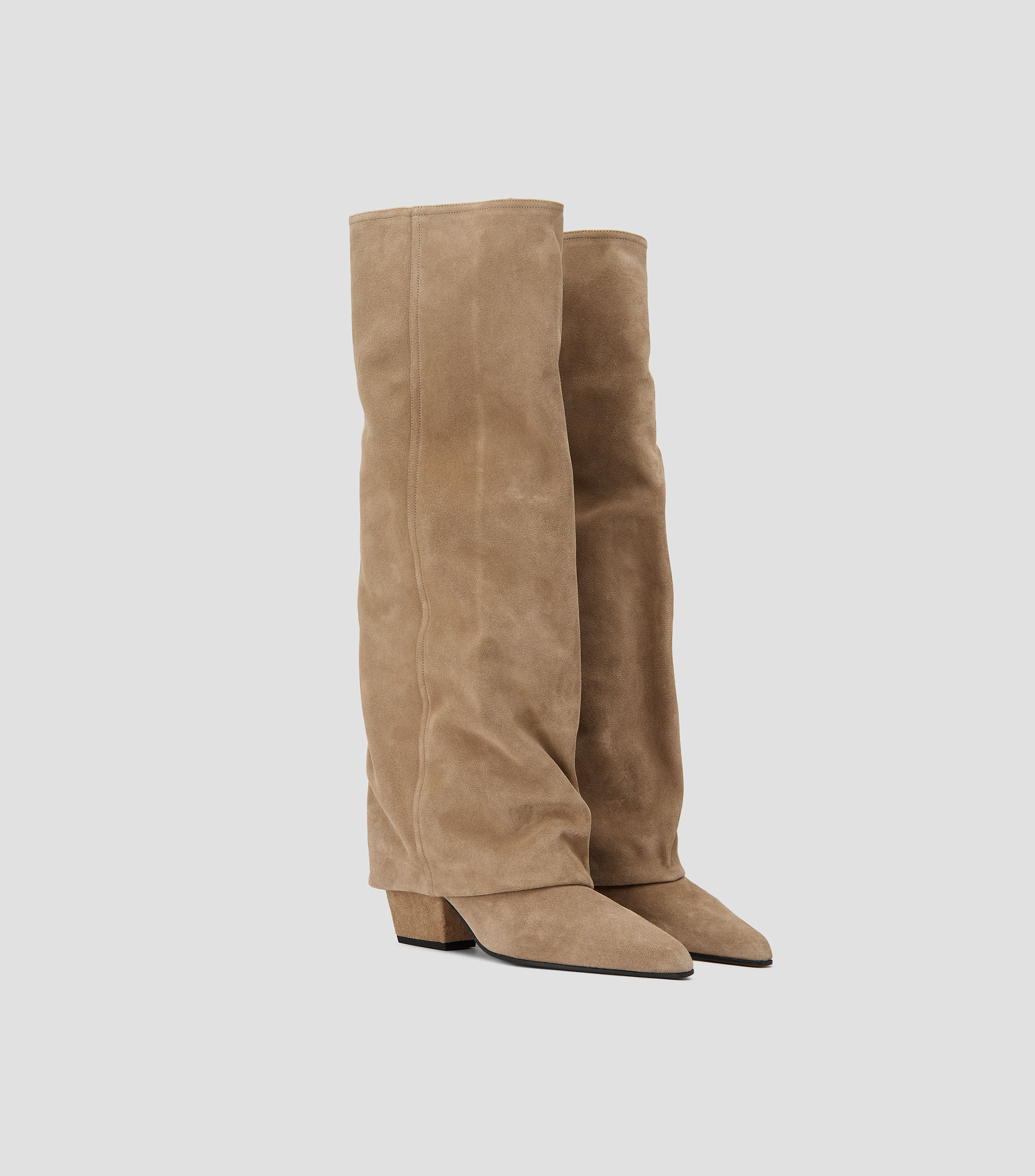 Botas largas con tacón ancho de 6 cm Mujer