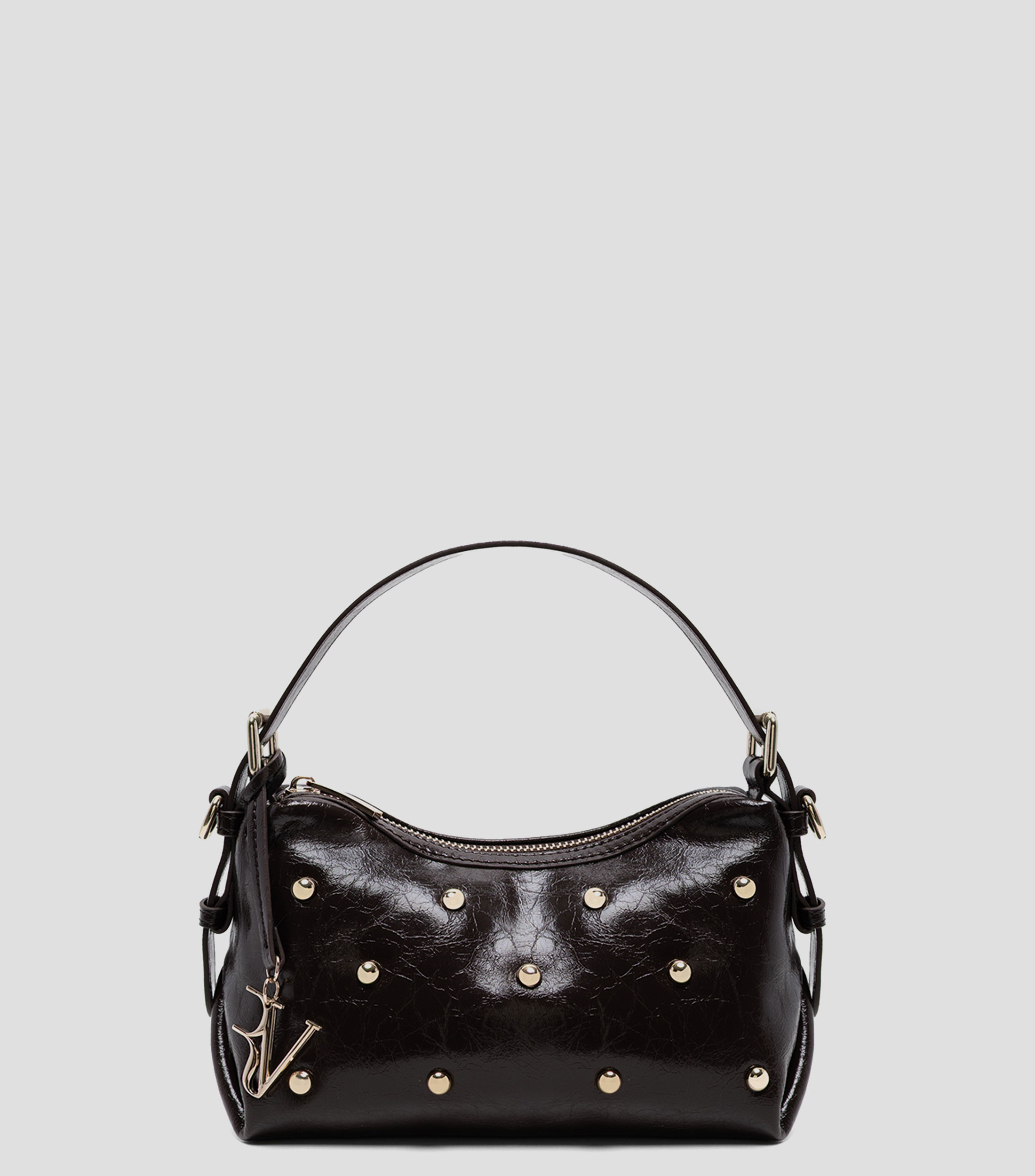 Bolsa shoulder lisa con detalle texturizado Mujer