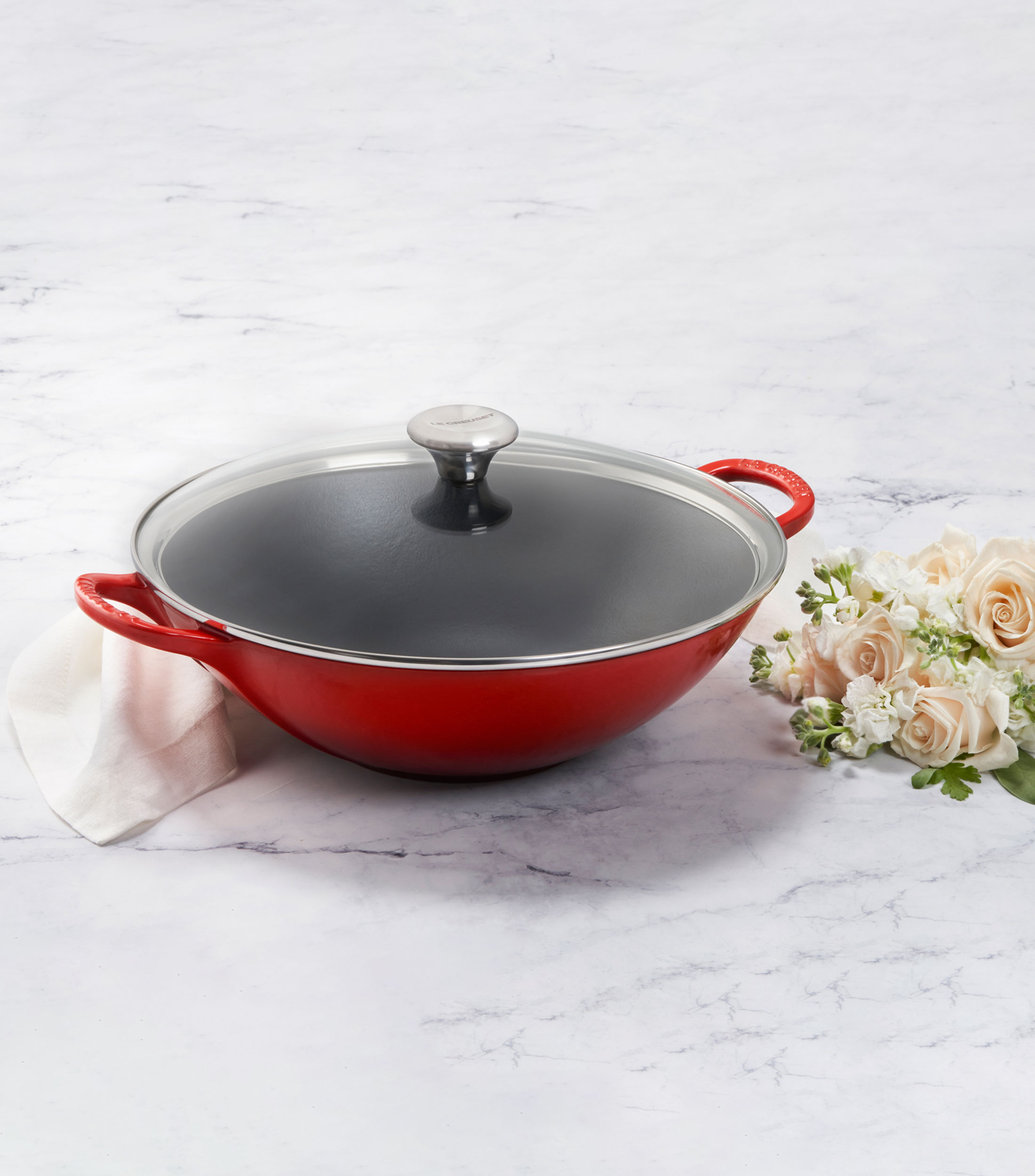 Wok con tapa en Hierro 37 cm