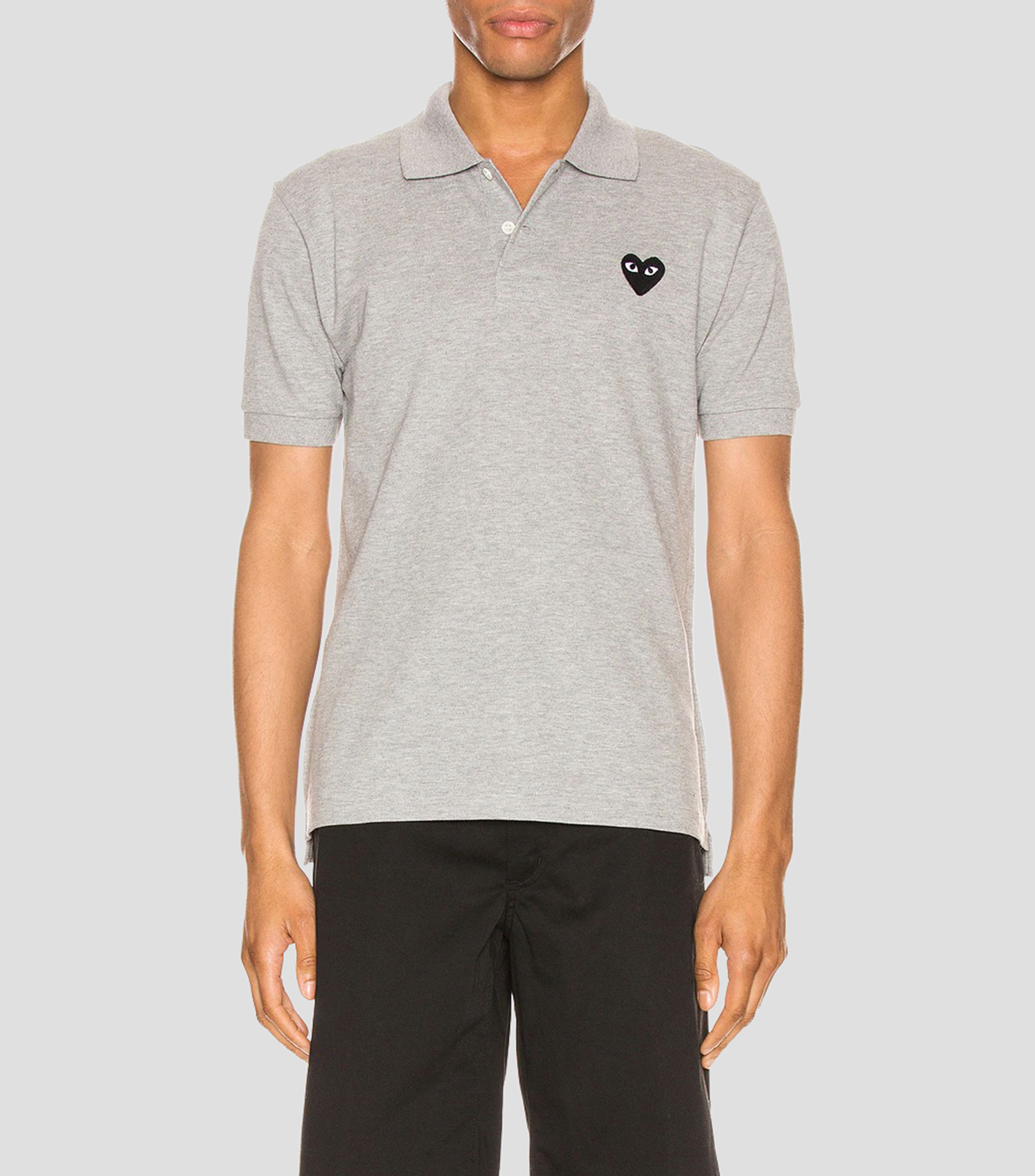 Playera tipo polo manga corta jaspeada Hombre
