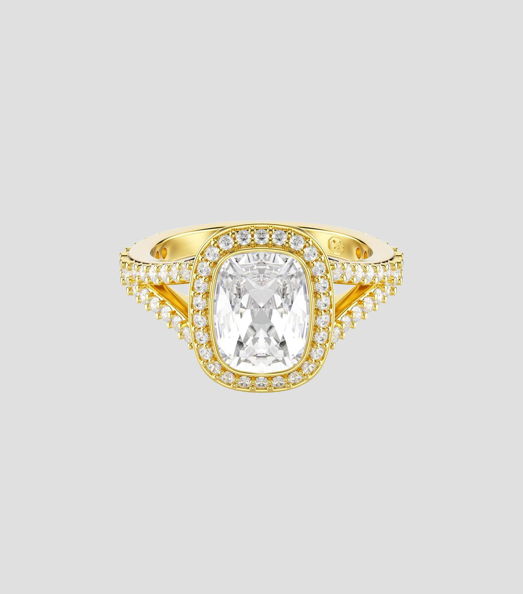 Anillo Una Angelic con cristal Cushion alargada y pavé Mujer