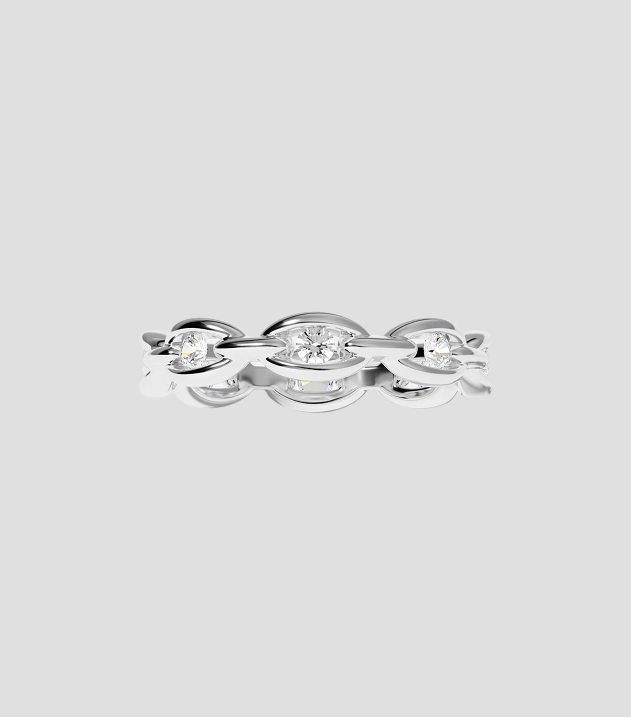 Anillo en plata con circonitas Mujer