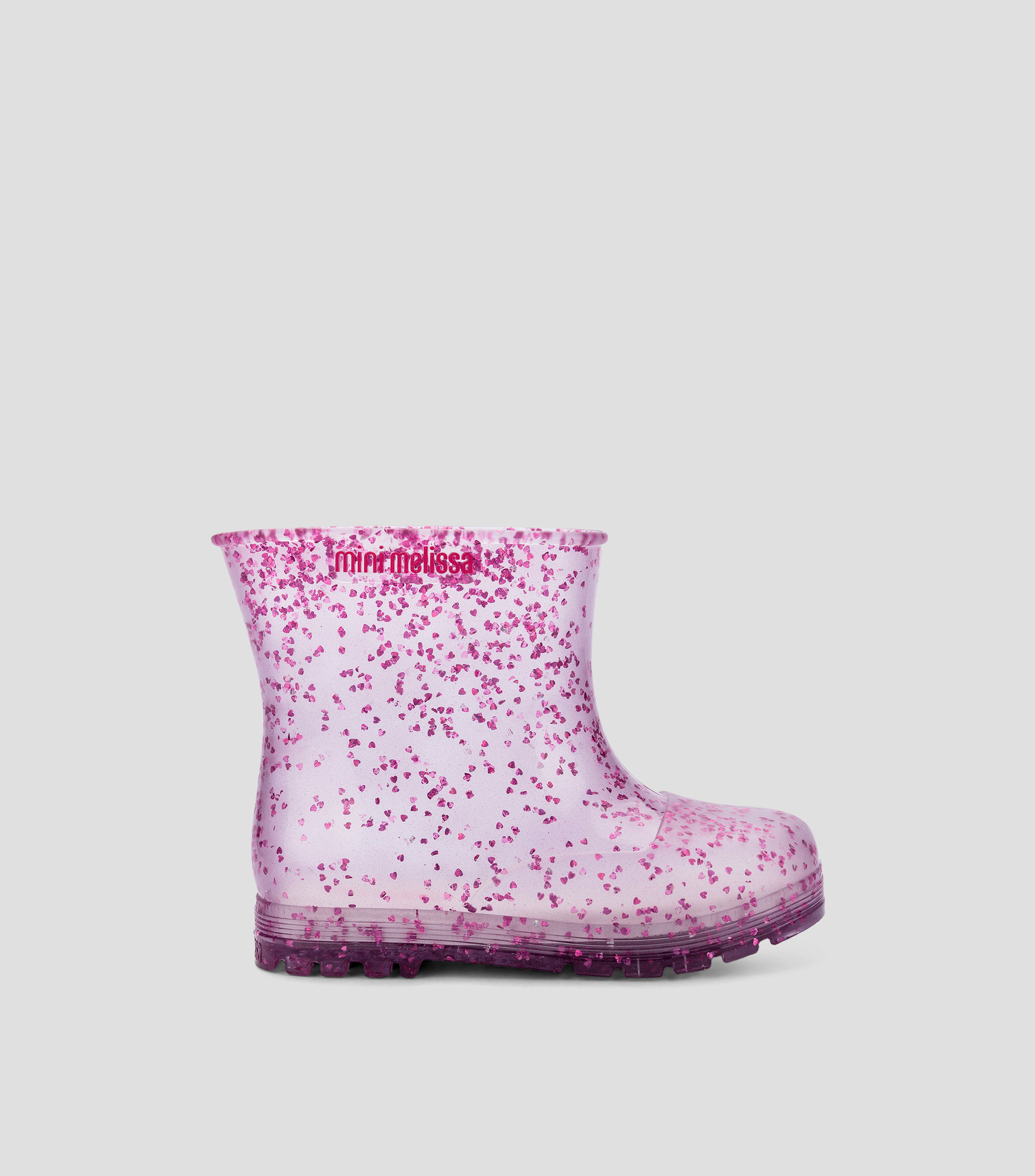 Botas para lluvia medias de tacón bajo de media luna Niña