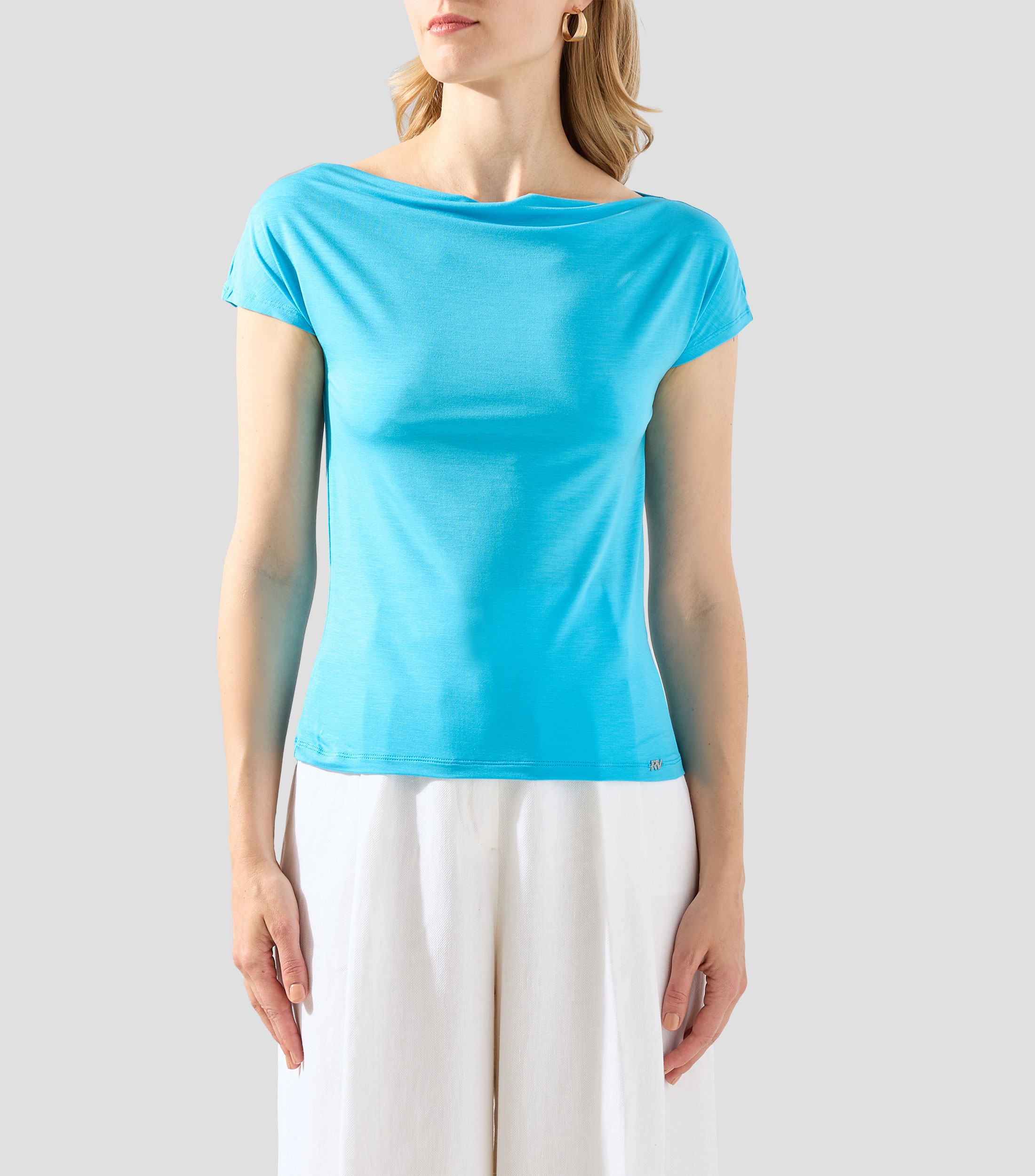 Blusa lisa manga corta Mujer
