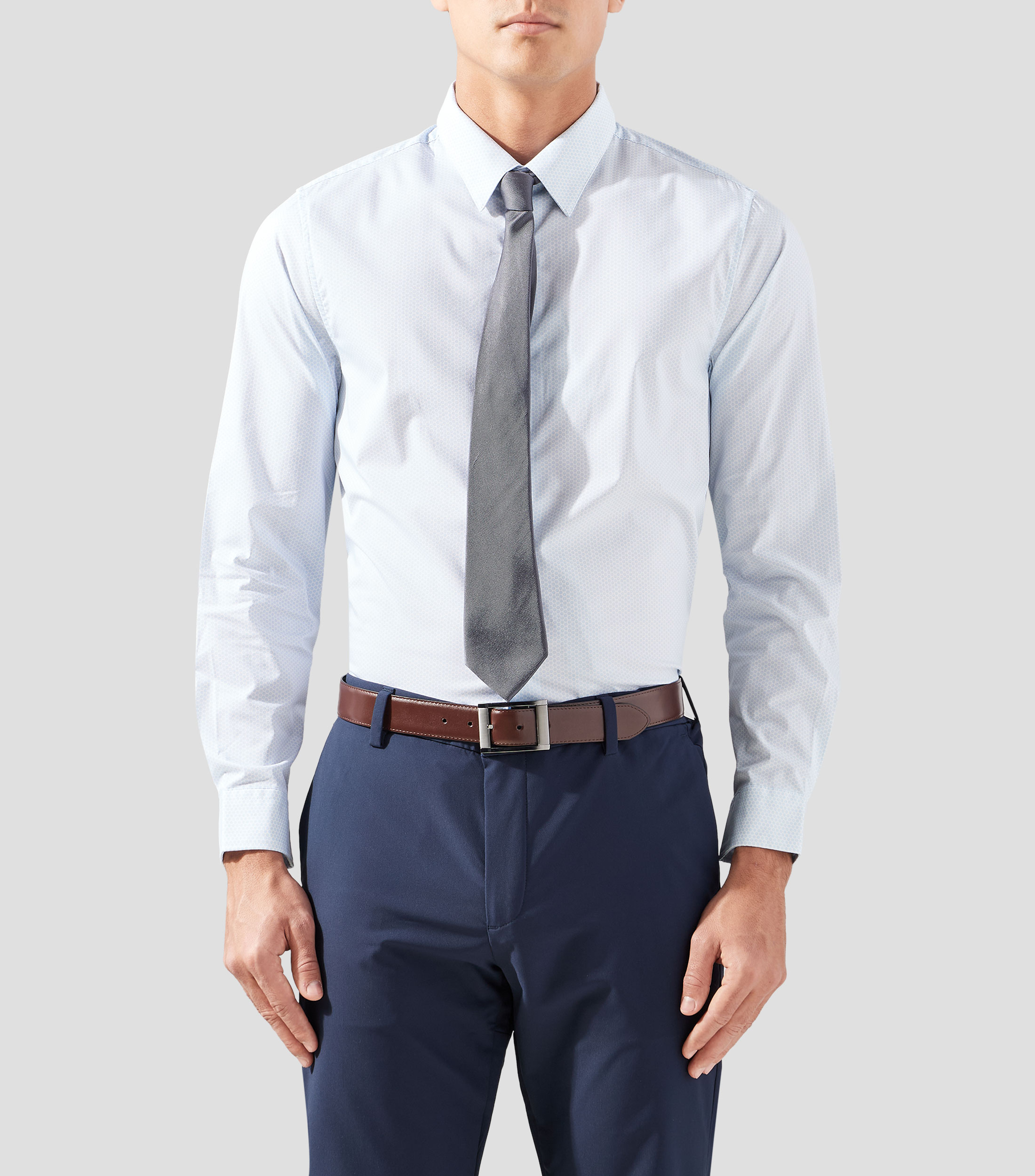 Camisa microdiseño manga larga Hombre