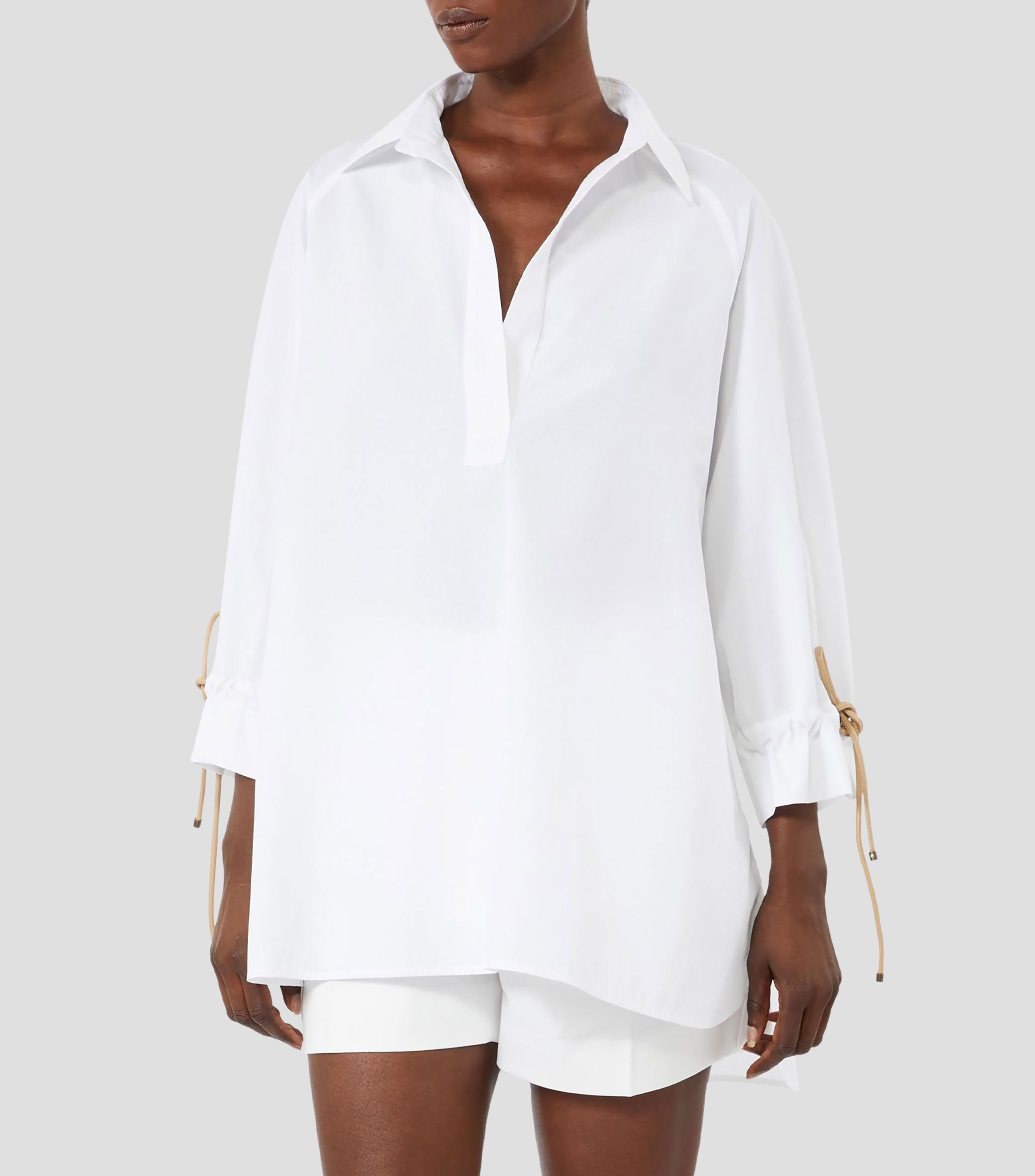 Blusa lisa manga 3/4 Mujer