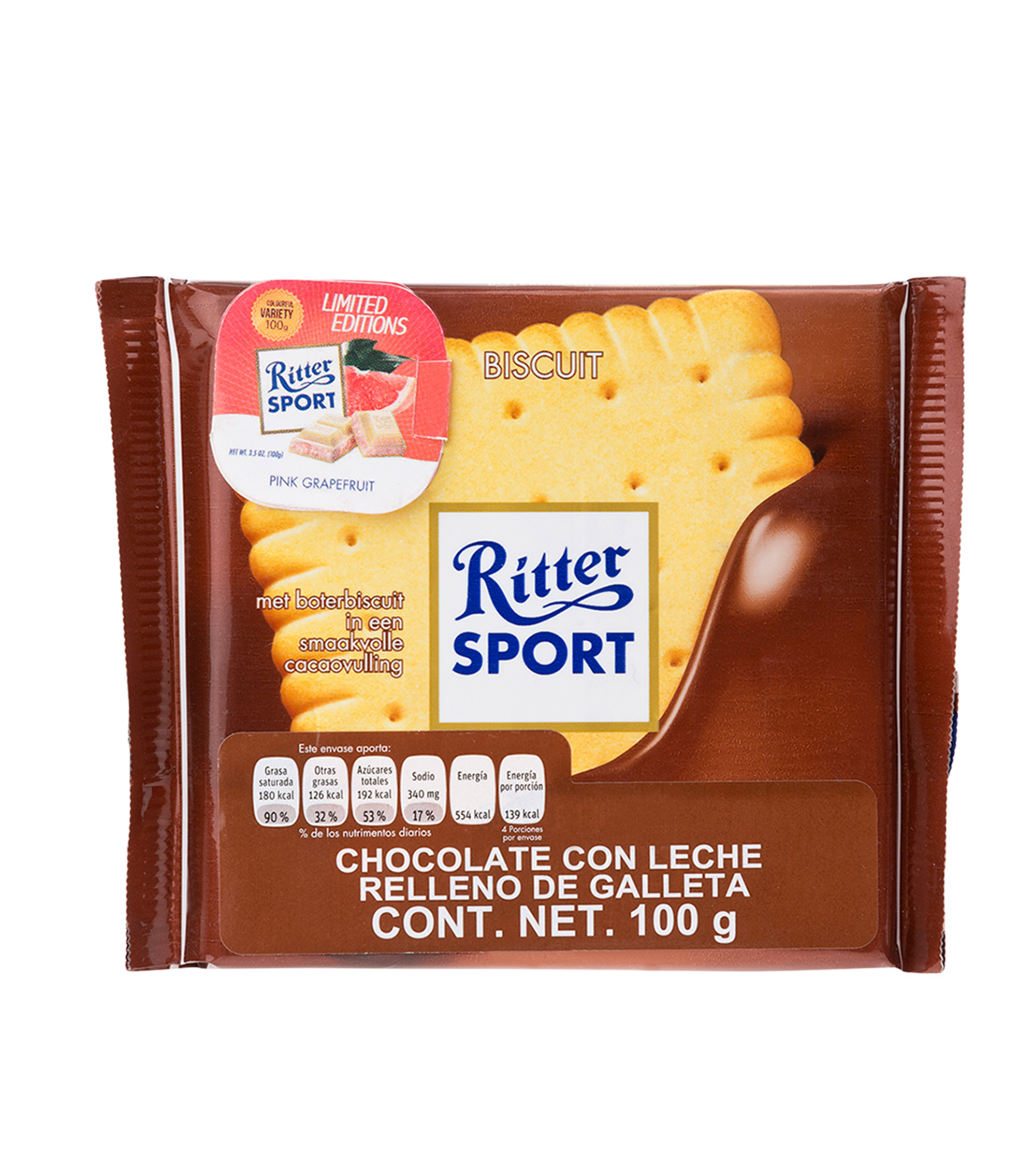 Chocolate con Leche Relleno de Galleta, 100 g