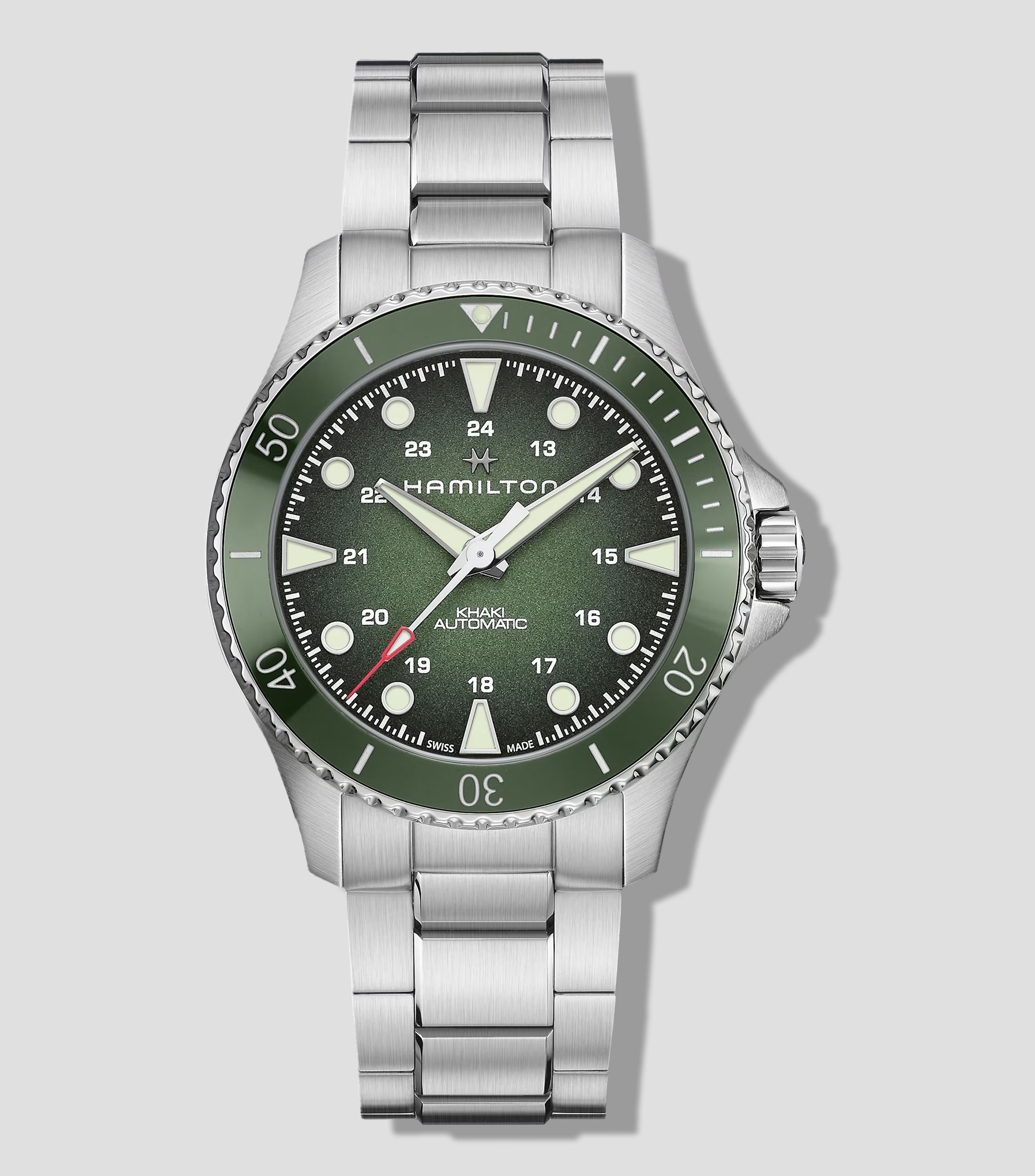 Reloj Unisex Khaki Navy Casual Verde, Plateado