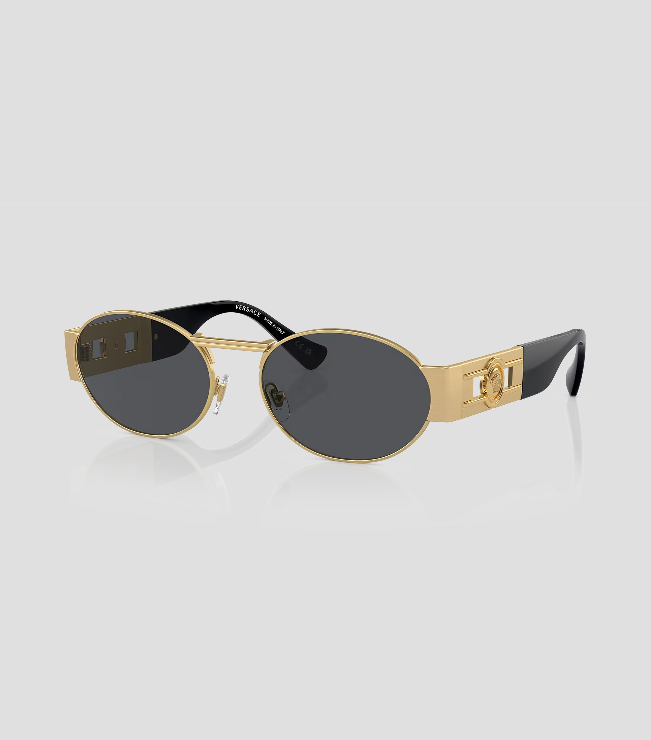 Lentes de sol ovalados dorados Hombre
