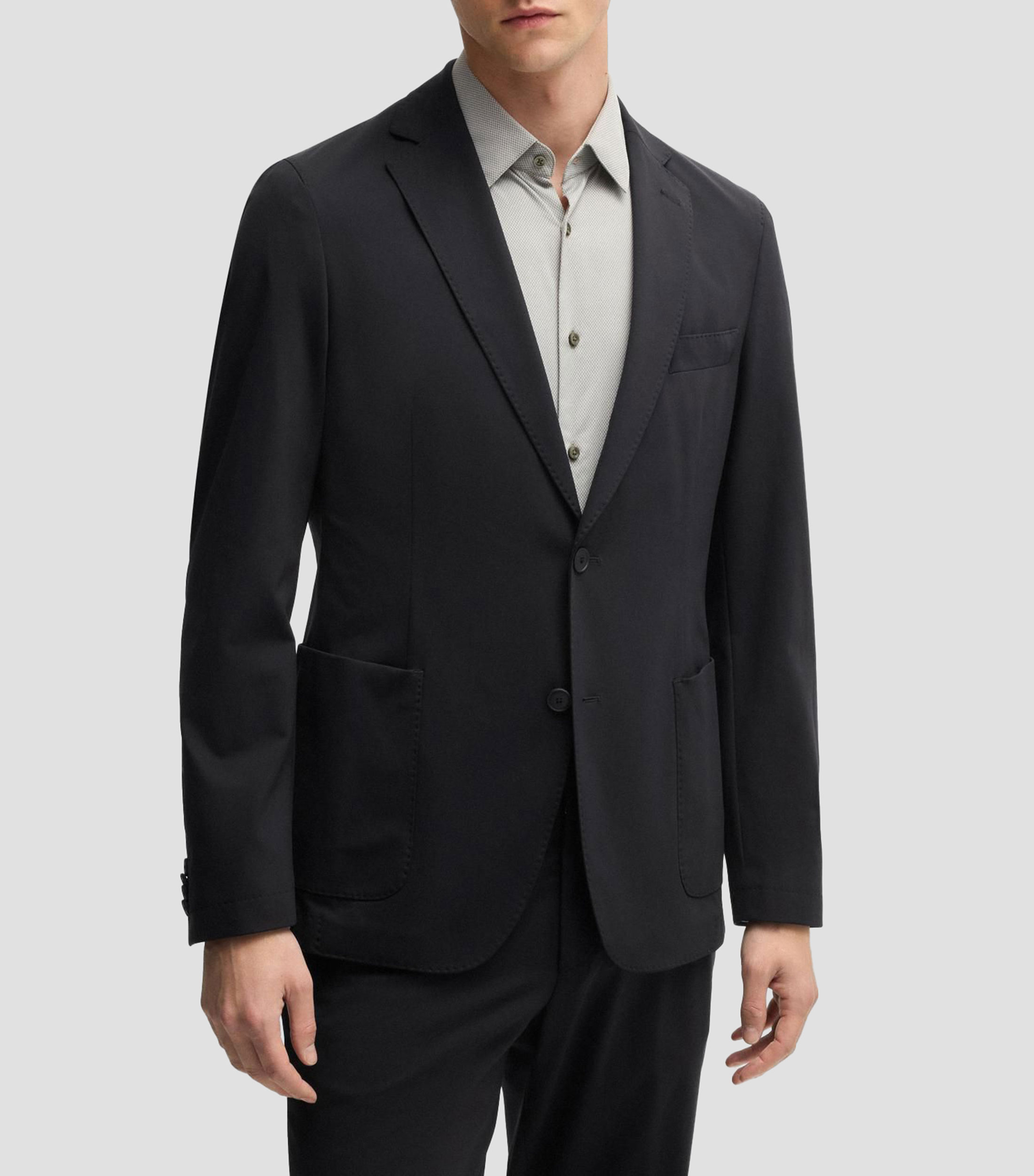Saco slim fit en punto técnico elástico Hombre