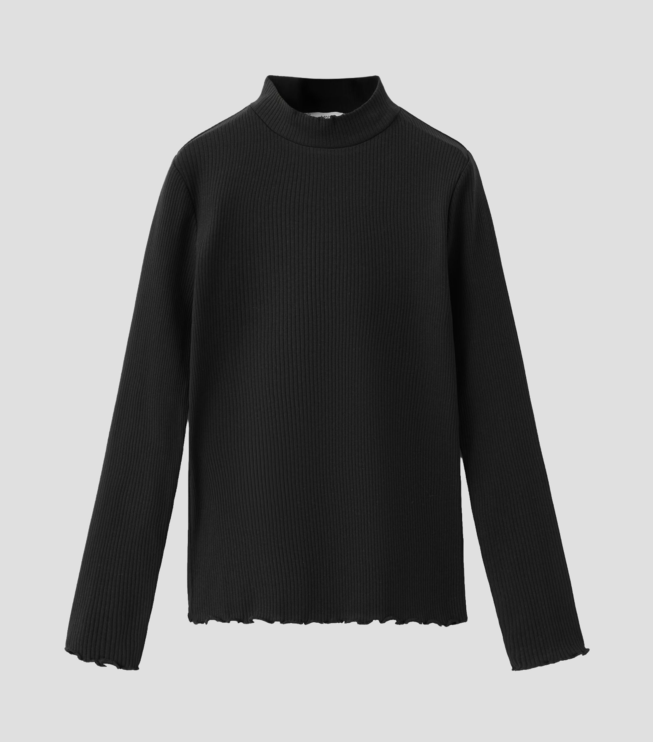 Playera de cuello alto y manga larga lisa Niña