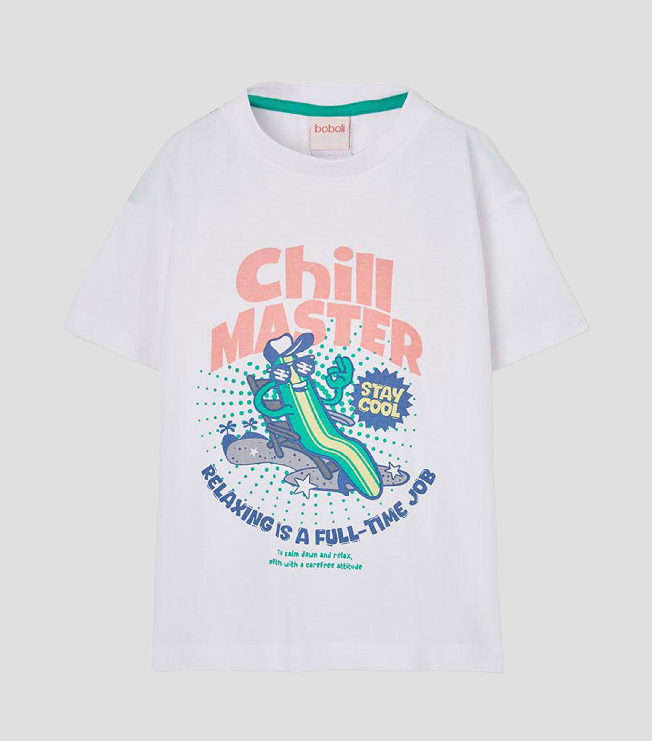 Playera cuello redondo manga corta estampada Niño