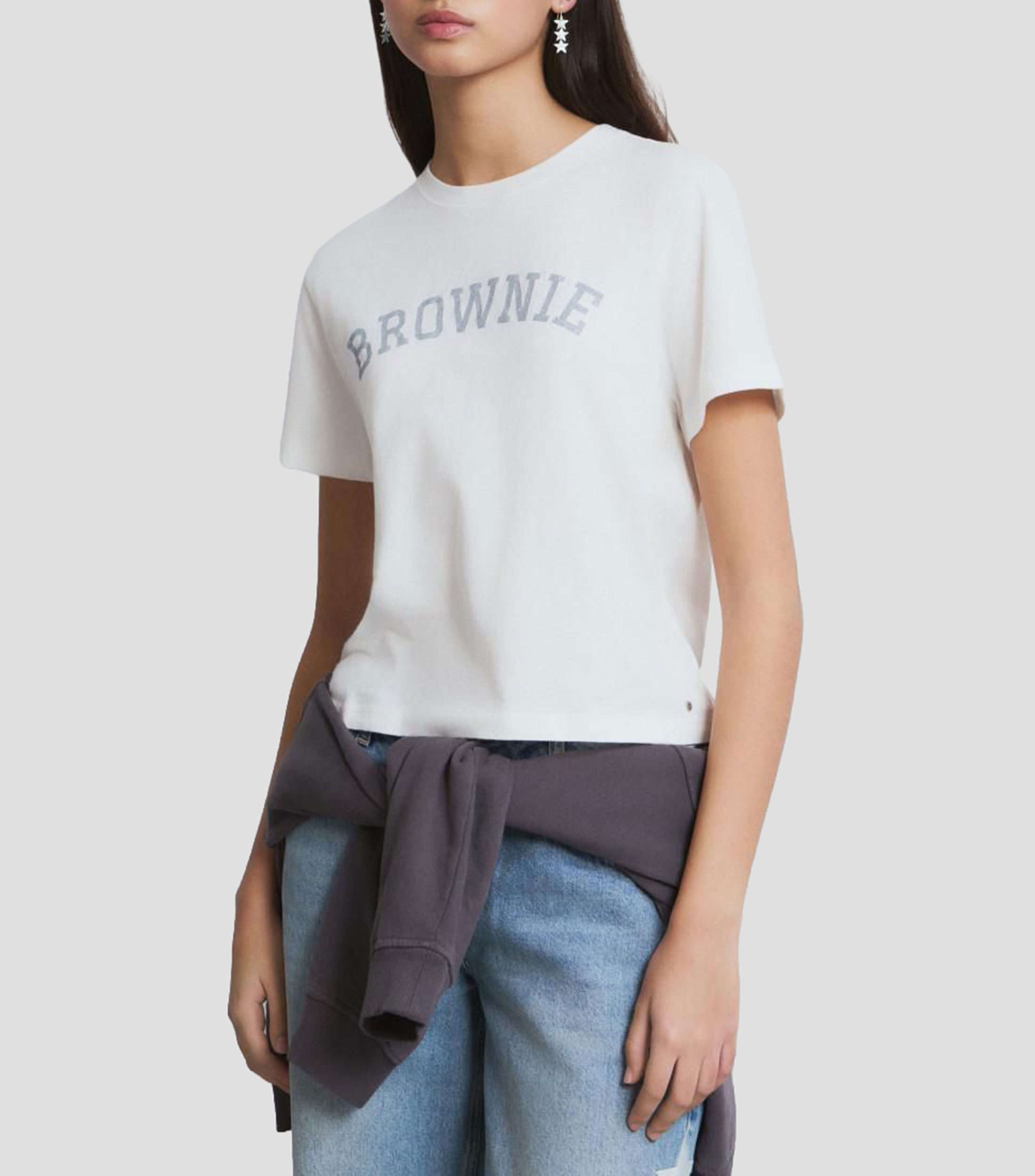 Playera cuello redondo manga corta estampada Mujer